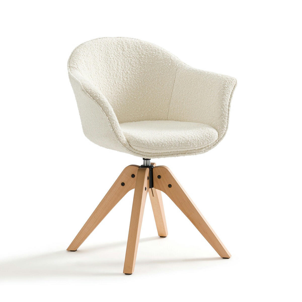 Fauteuil de bureau rotatif bouclette, Quilda