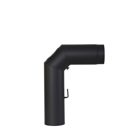 Rauchrohr-Set, Winkelrohr, Ø 13 cm, 3-tlg, 2 mm, schwarz