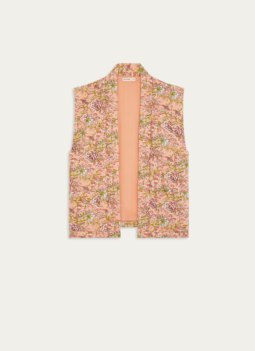 VESTE SANS MANCHES EN VISCOSE IMPRIMÉE NOUR CORAIL