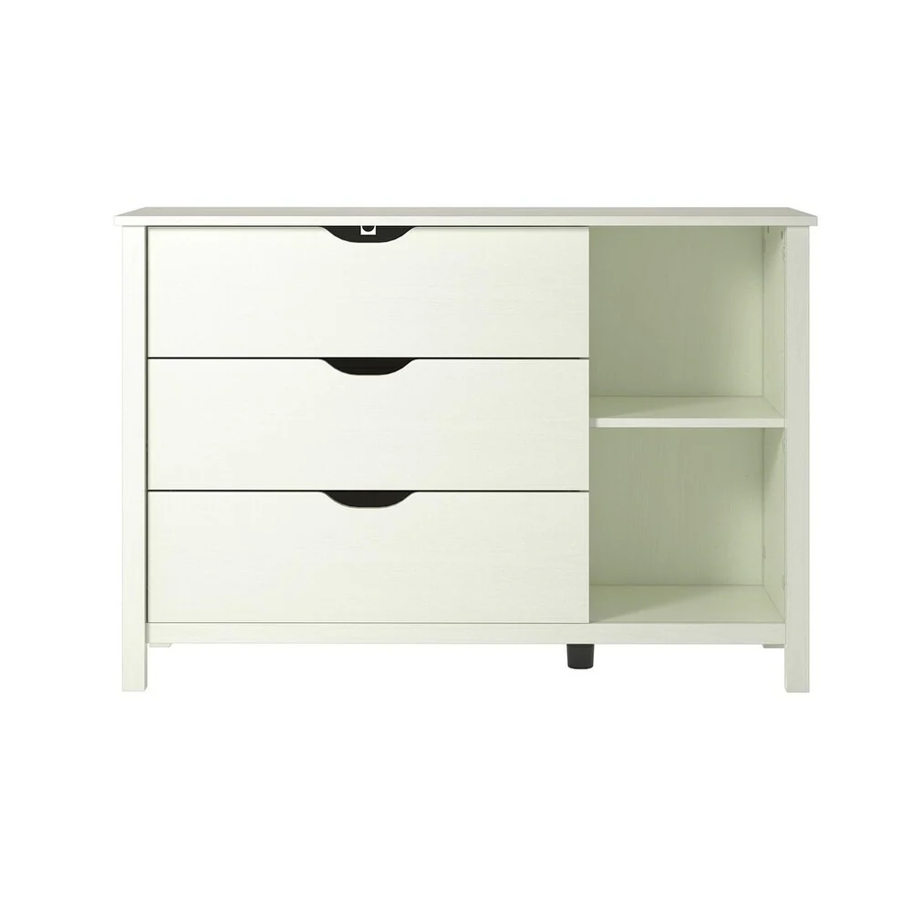 Avenue Greene Caroline Ivory 3 Drawer Dresser with Cubbies