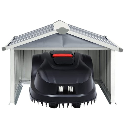 NNEVL Garden Robot Lawnmower Shed 92x97x63 cm Galvanised Steel Grey
