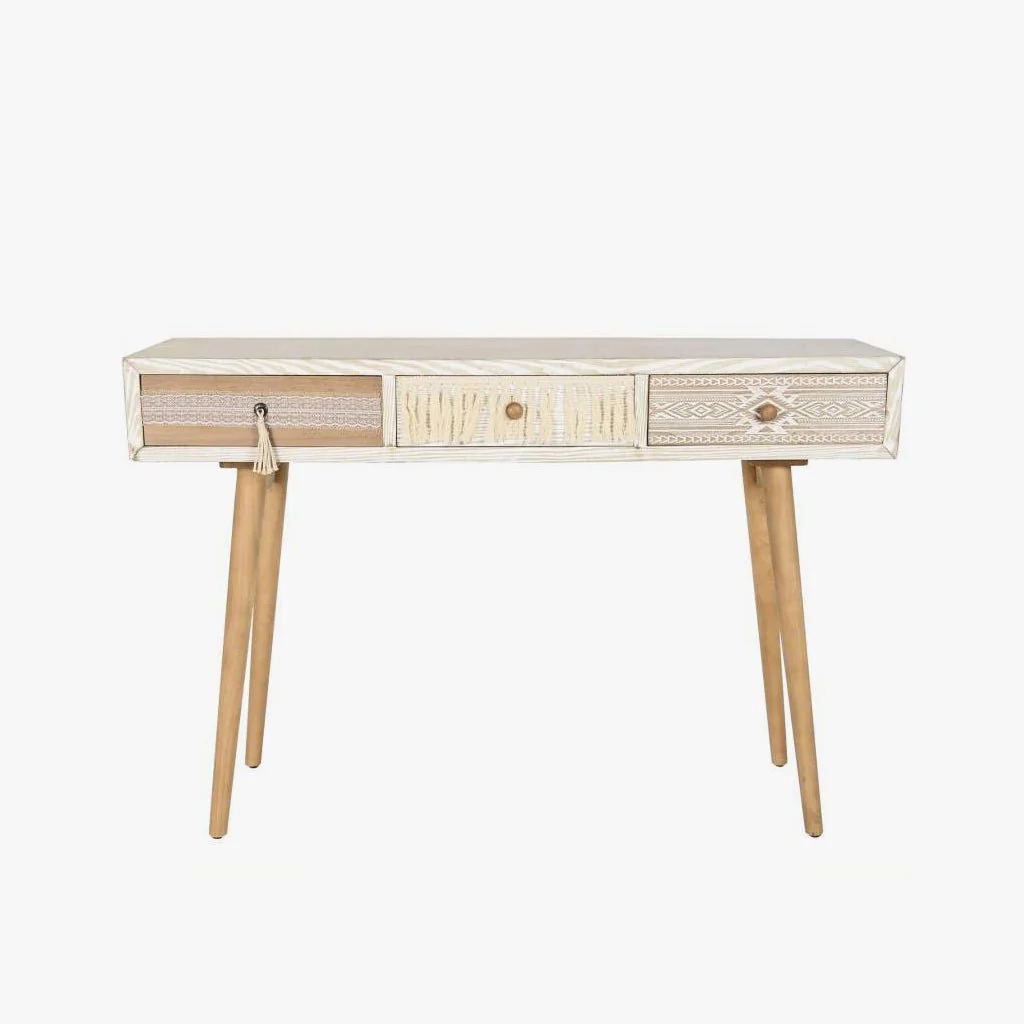 Consola Branca com Três Gavetas ZENA