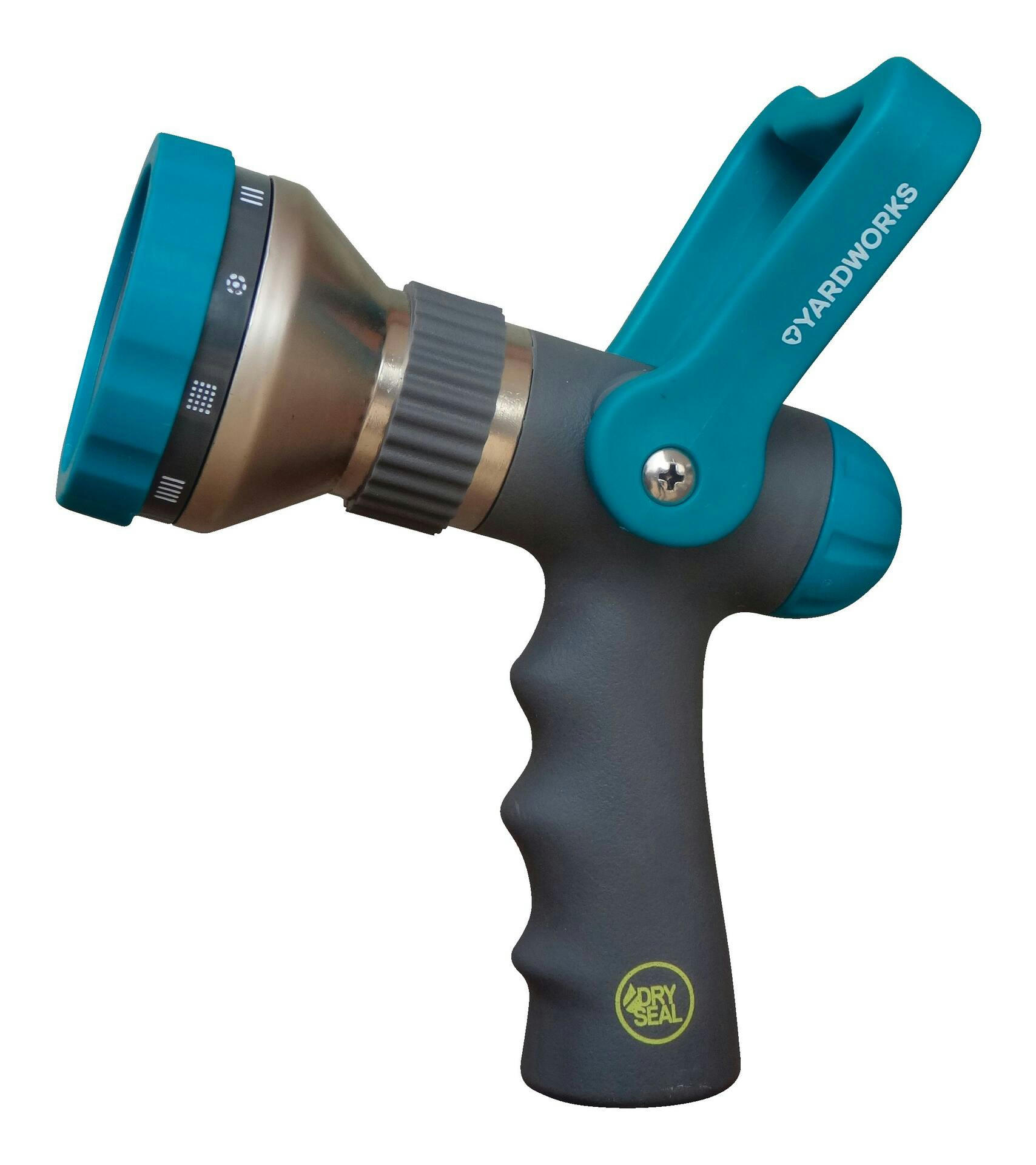 Yardworks Dry Seal Zinc Alloy 10-Pattern Fireman Water Hose Spray Nozzle
