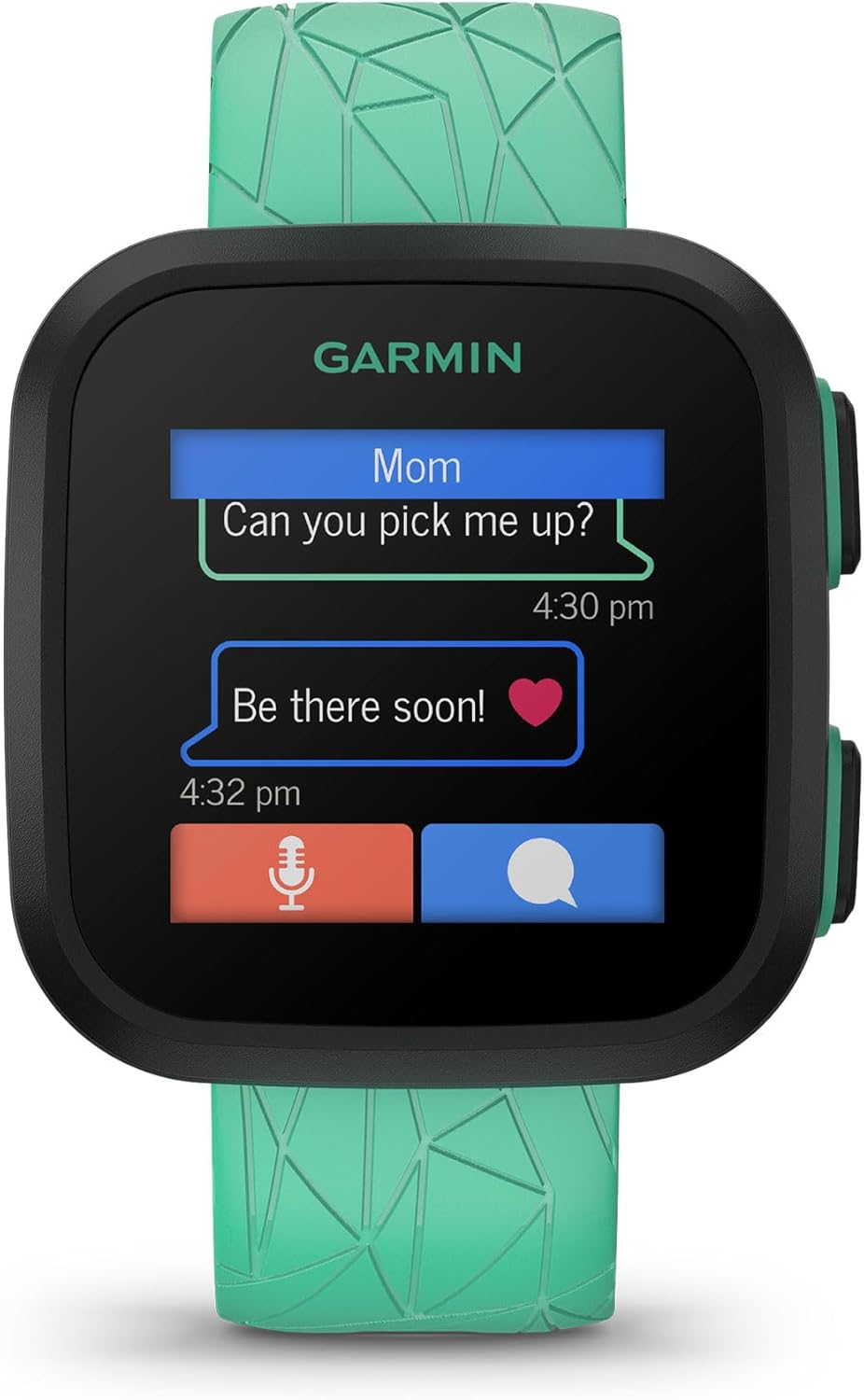 Garmin Bounce™  Kids Smartwatch  Two-Way Text and Voice Messaging  Location Tracking  Green Burst