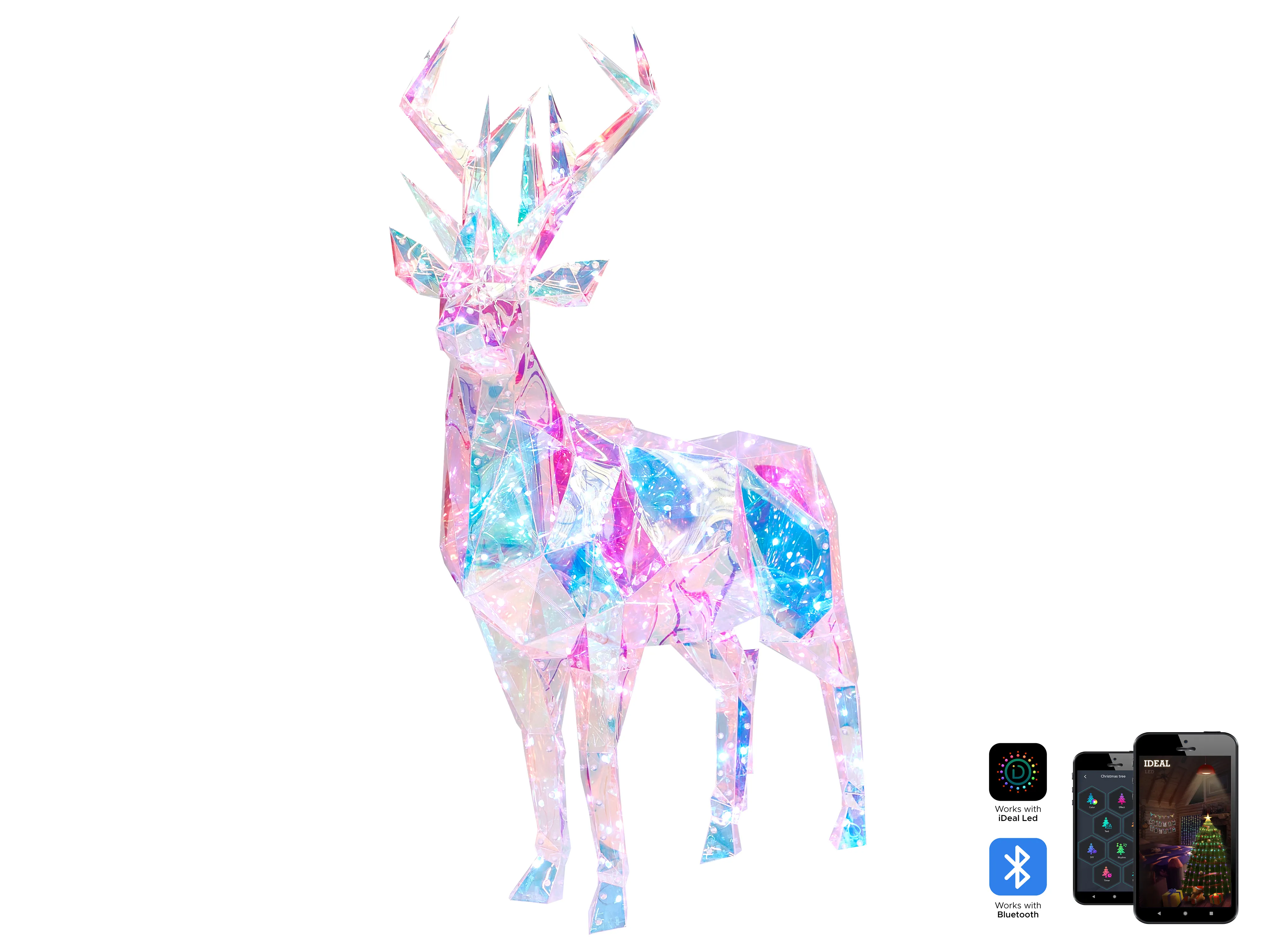 Outdoor Decoration Smart LED with App POLARIS Reindeer 90 cm Multicolour