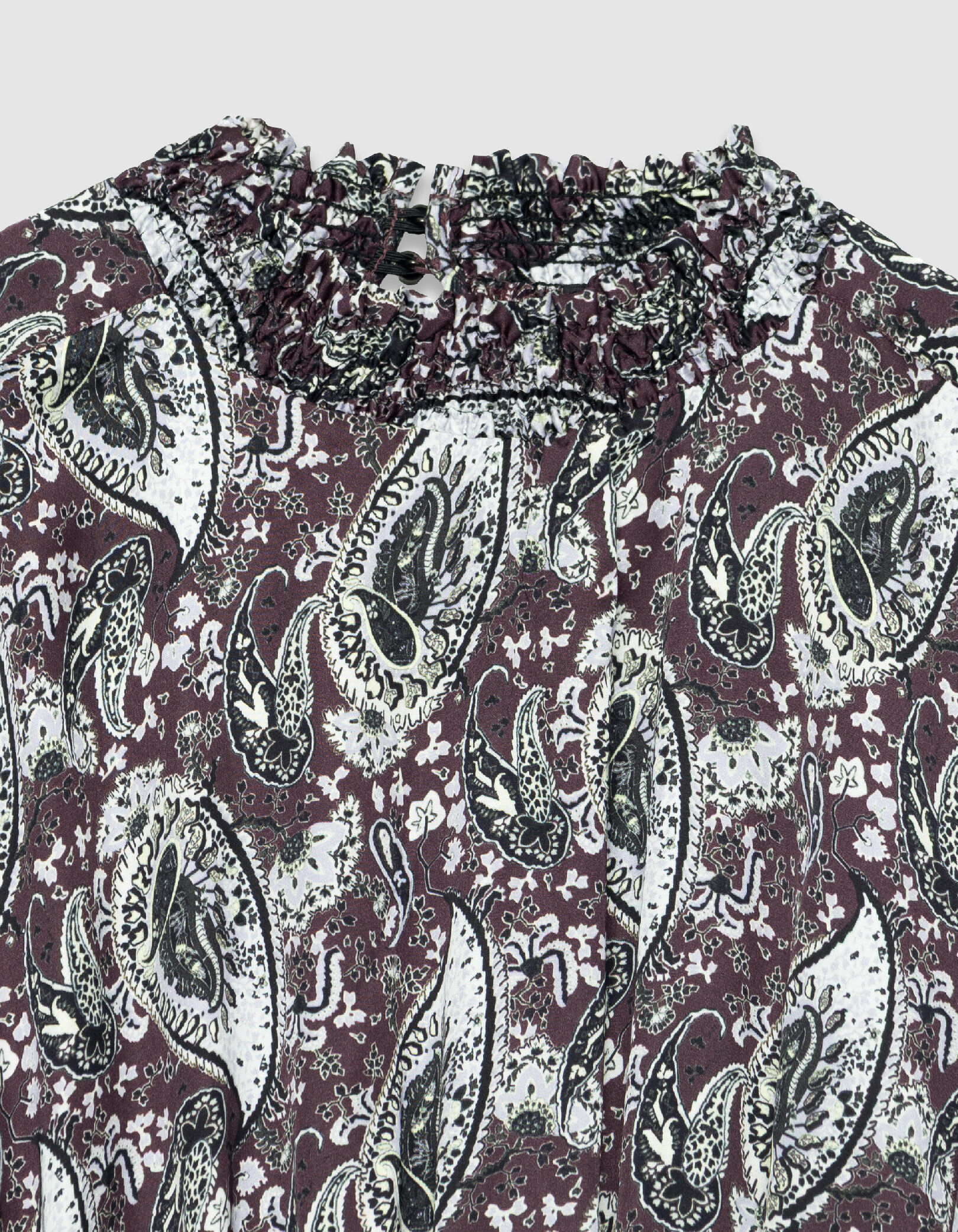 Robe cassis imprimé cachemire Femme