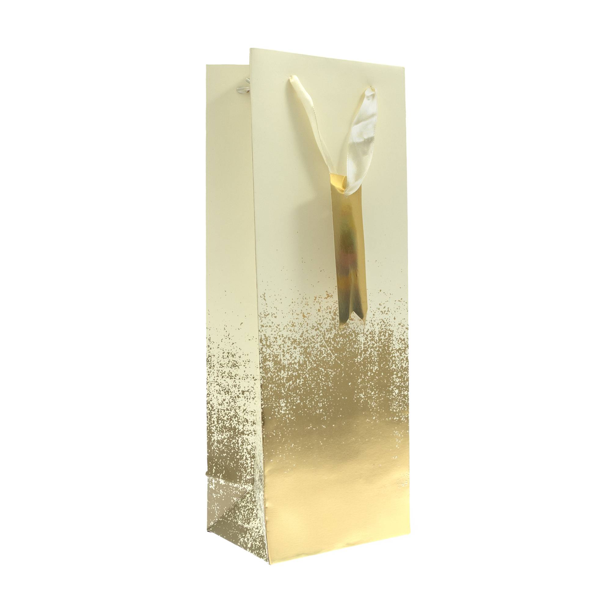 Gold and Cream Distressed Bottle Gift Bag 13cm x 35.5cm