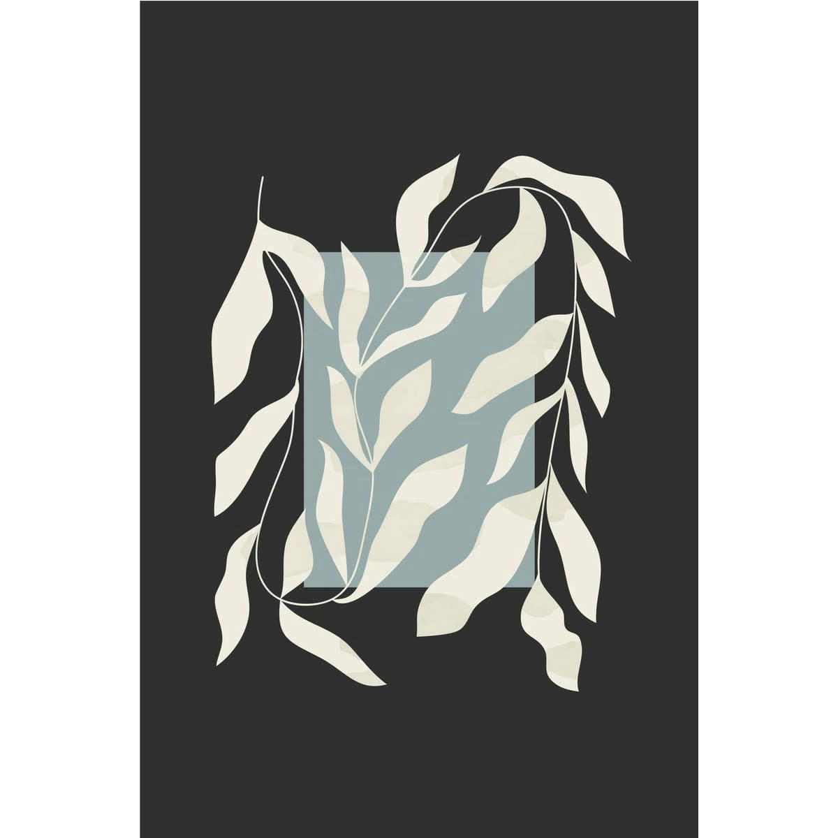 ILLUSTRATION - Tableau sur verre feuillage 30x45 cm