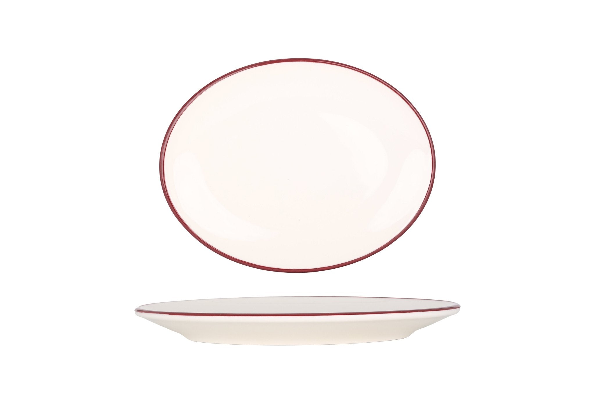 Bonna Serveerschaal - Linea Burgundy - Porselein - 25 cm - set van 2