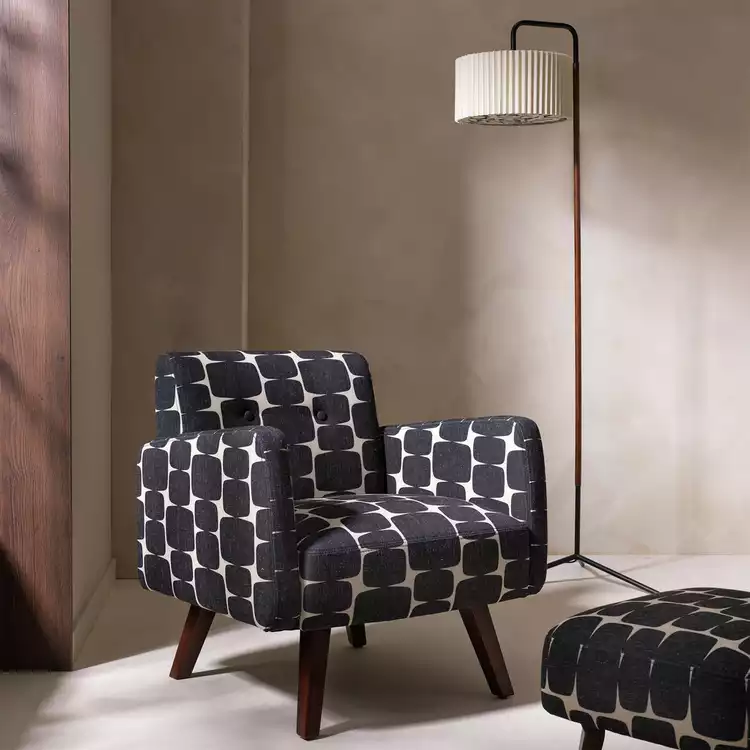 Habitat x Scion Lohko Fabric Armchair - Black & White