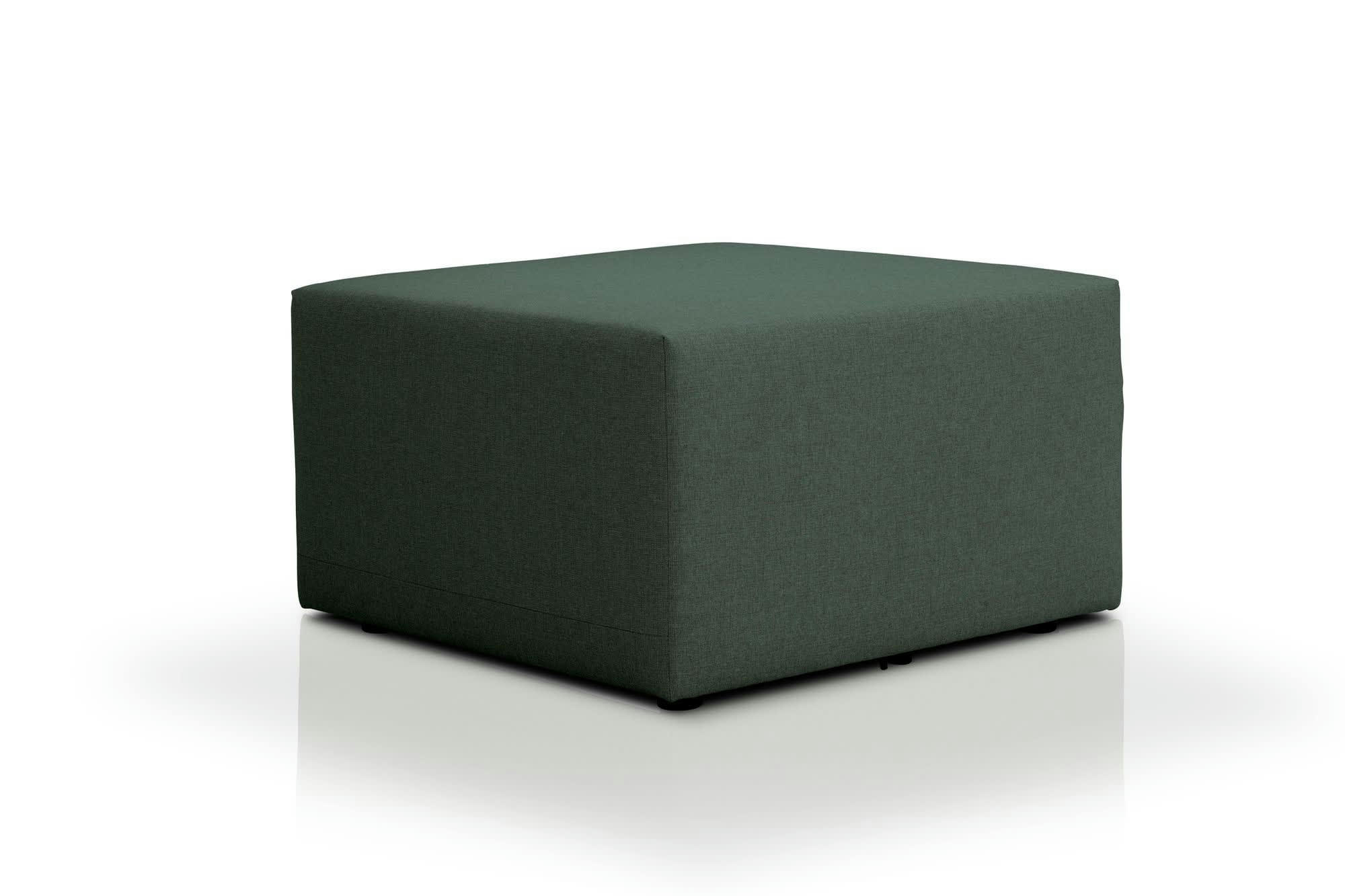 CENTAURI - Pouf carré 1 place  en tissu vert