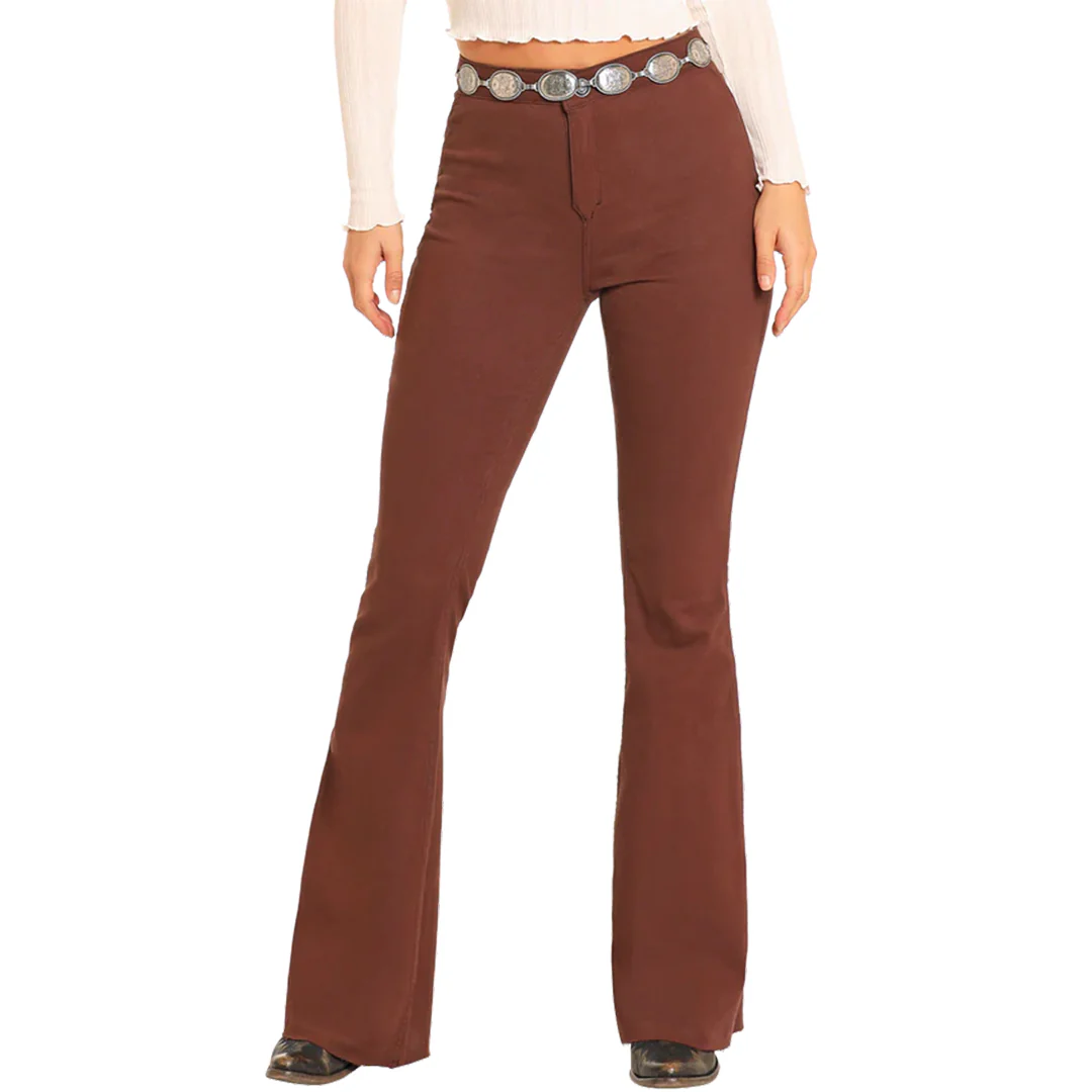 Женские двусторонние джинсы-клеш Rock & Roll Denim с ацтекскими пуговицами