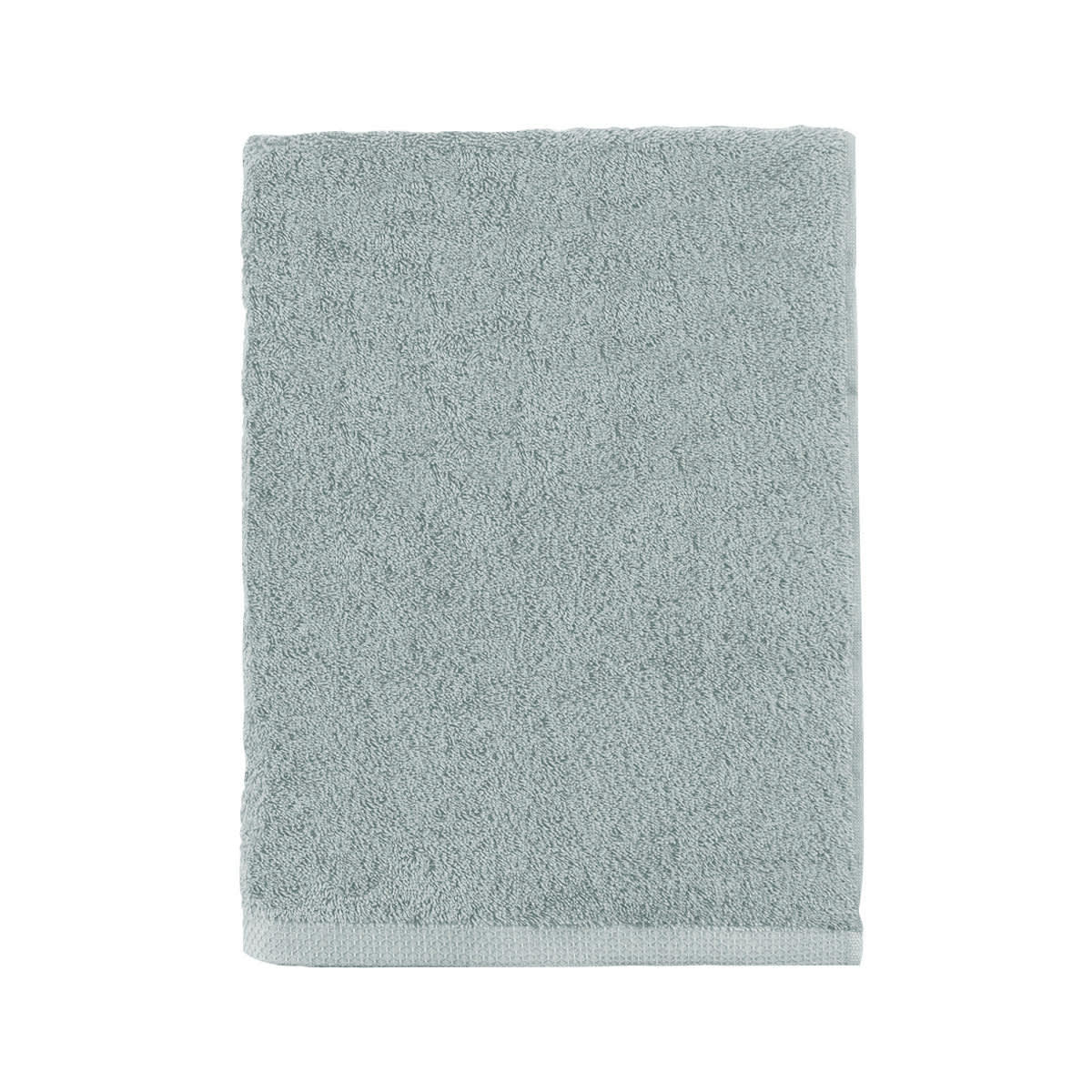 AQUA - Serviette de bain unie en coton gris Plume 55x100