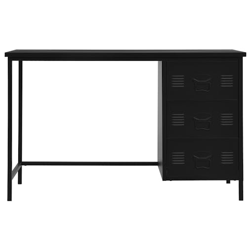 NNEVL Desk with Drawers Industrial Black 120x55x75 cm Steel