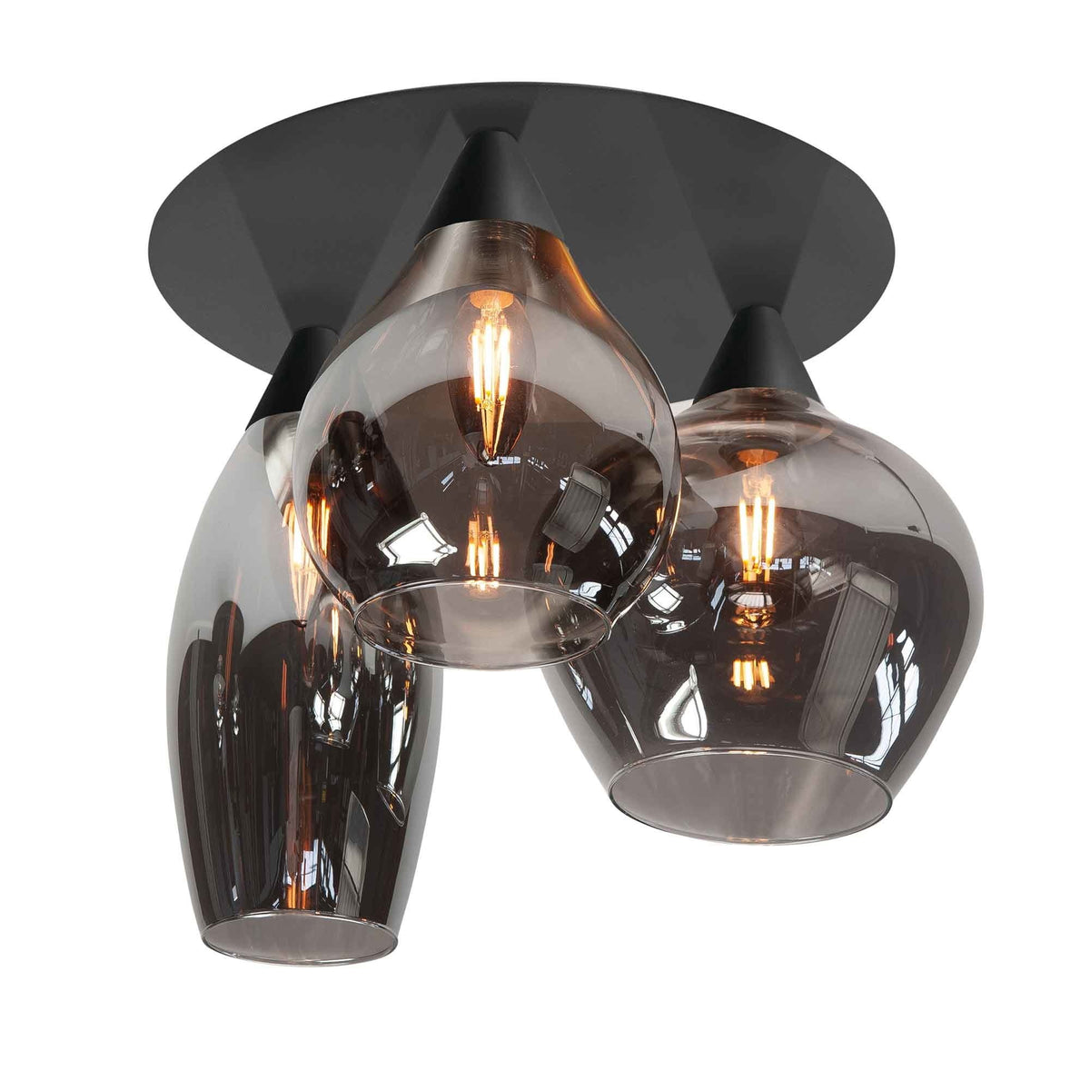 Highlight plafondlamp Cambio - 3 lichts - 32 x 37  cm - zwart