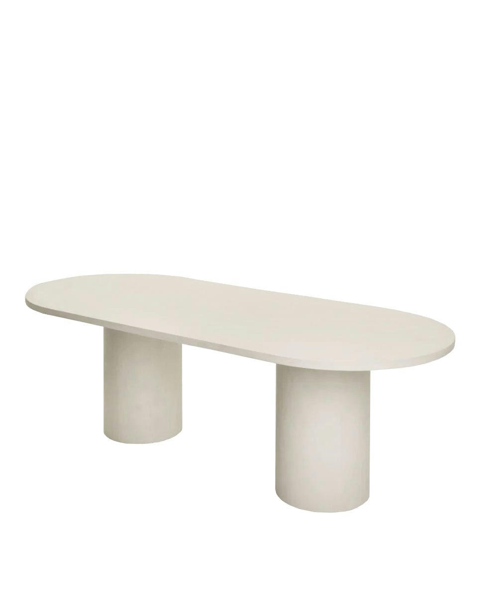 REYE BY MARLOT BAUS - Table à manger du microciment en couleur blanc 220 cm