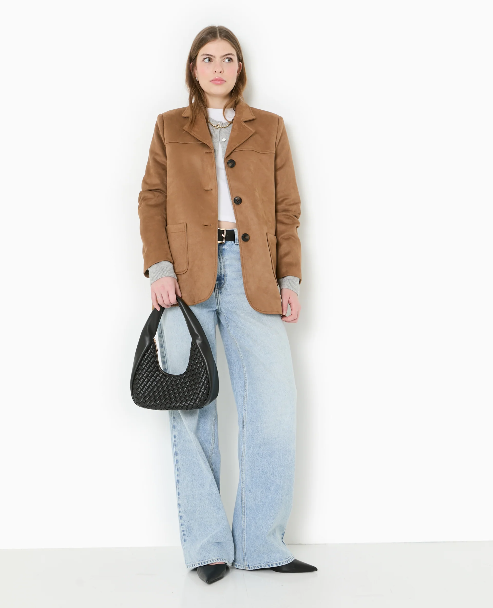 Veste blazer en suédine