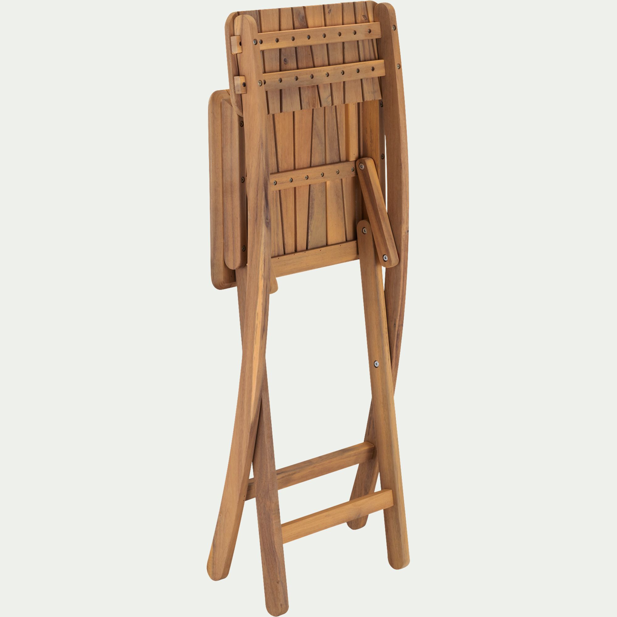 CARLO - Chaise de jardin pliante en acacia huilé - bois foncé