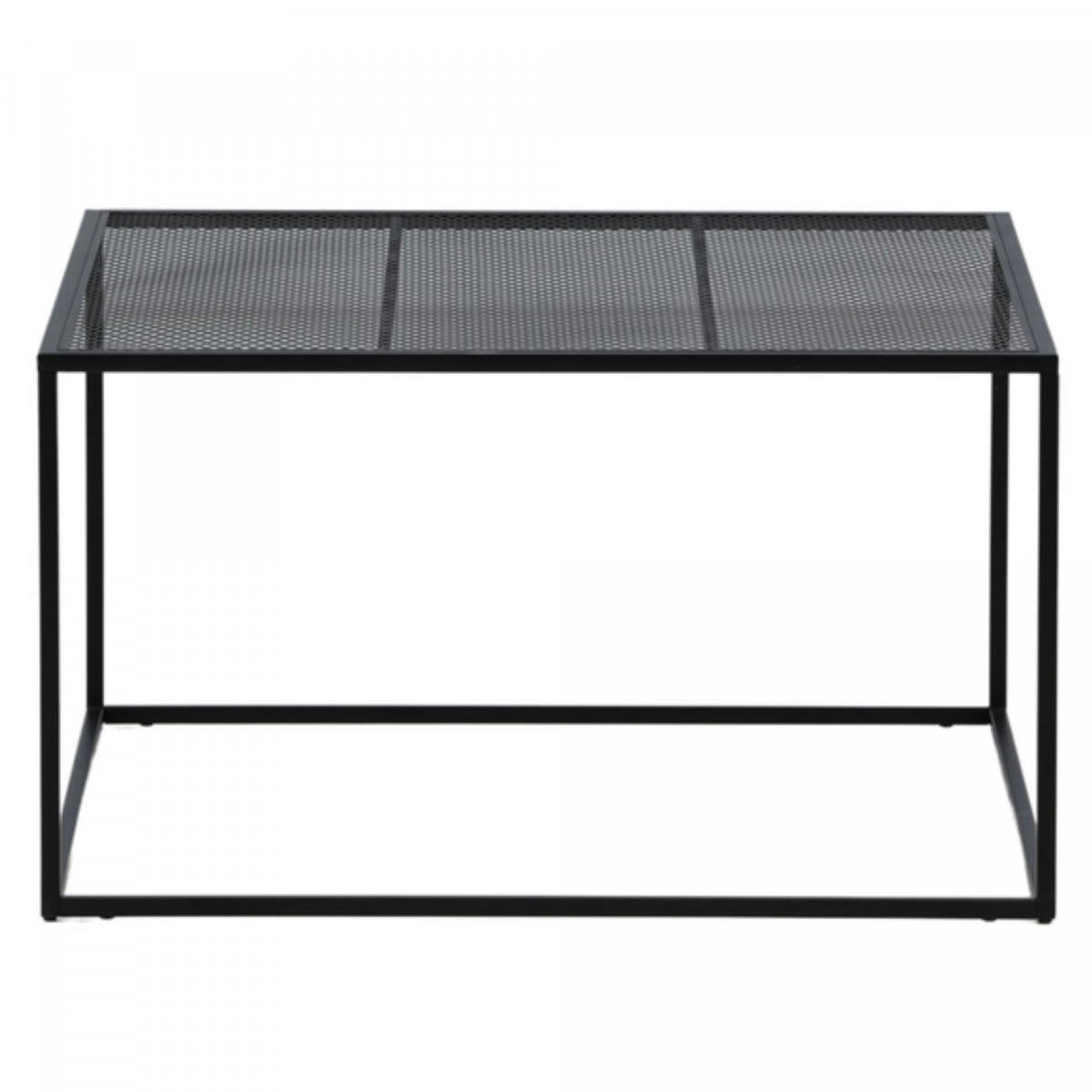 NETIA - Table basse moderne en métal noir