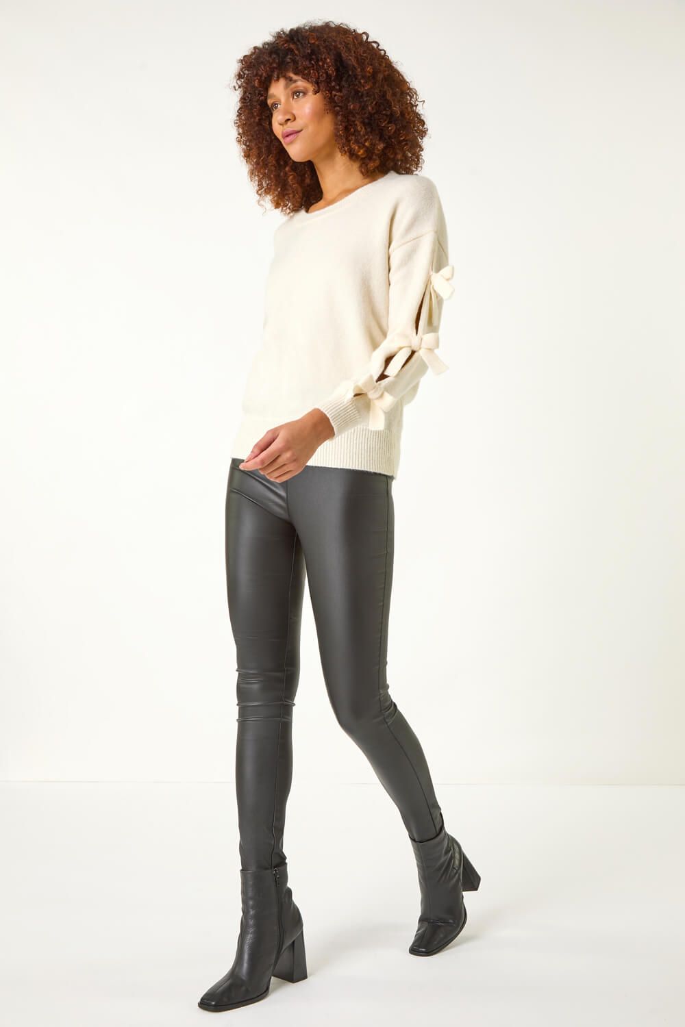 Roman Bow Sleeve Detail Knit Jumper