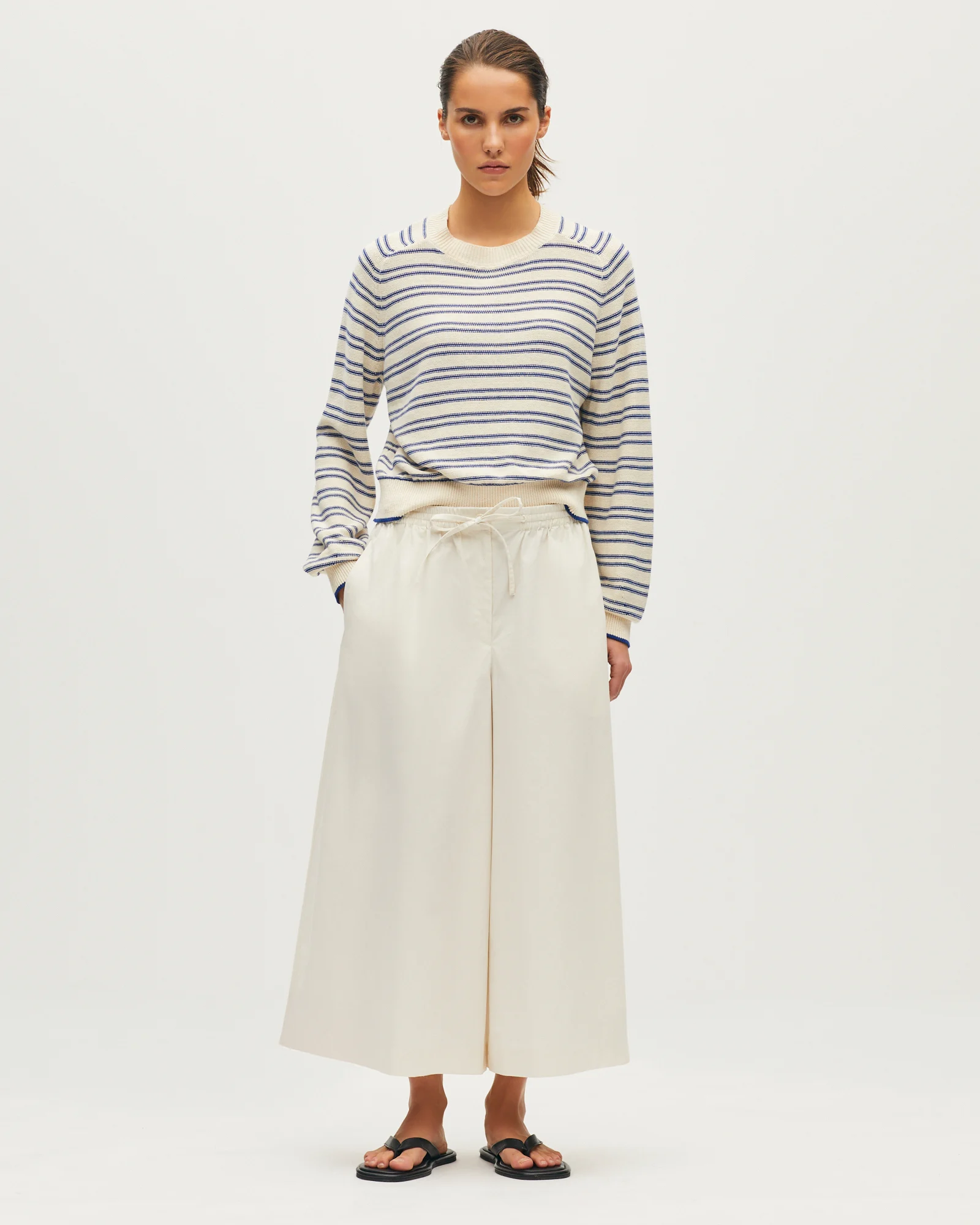Jupe-culotte en popeline de coton