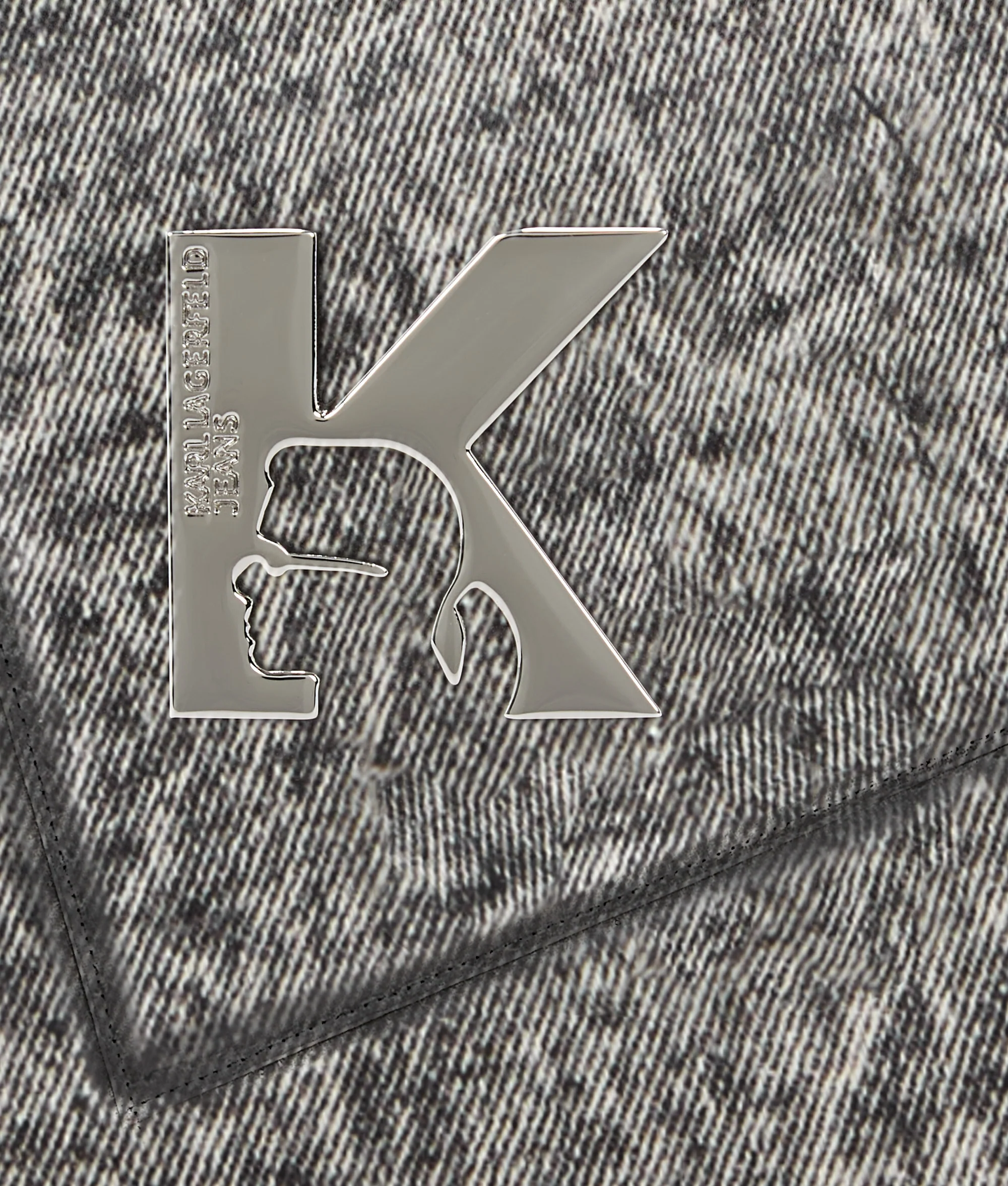 Portefeuille en denim géométrique