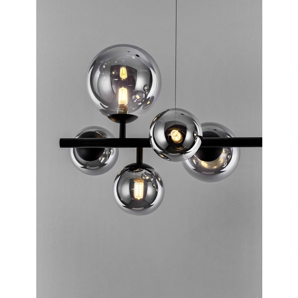 Pendelleuchte »Odillia«, LED, 7-flammig, schwarz/rauchgrau