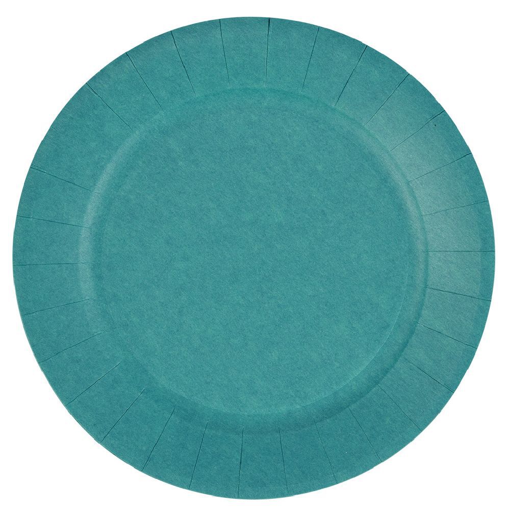 Lot de 10 assiettes en carton bleu canard Ø23 cm