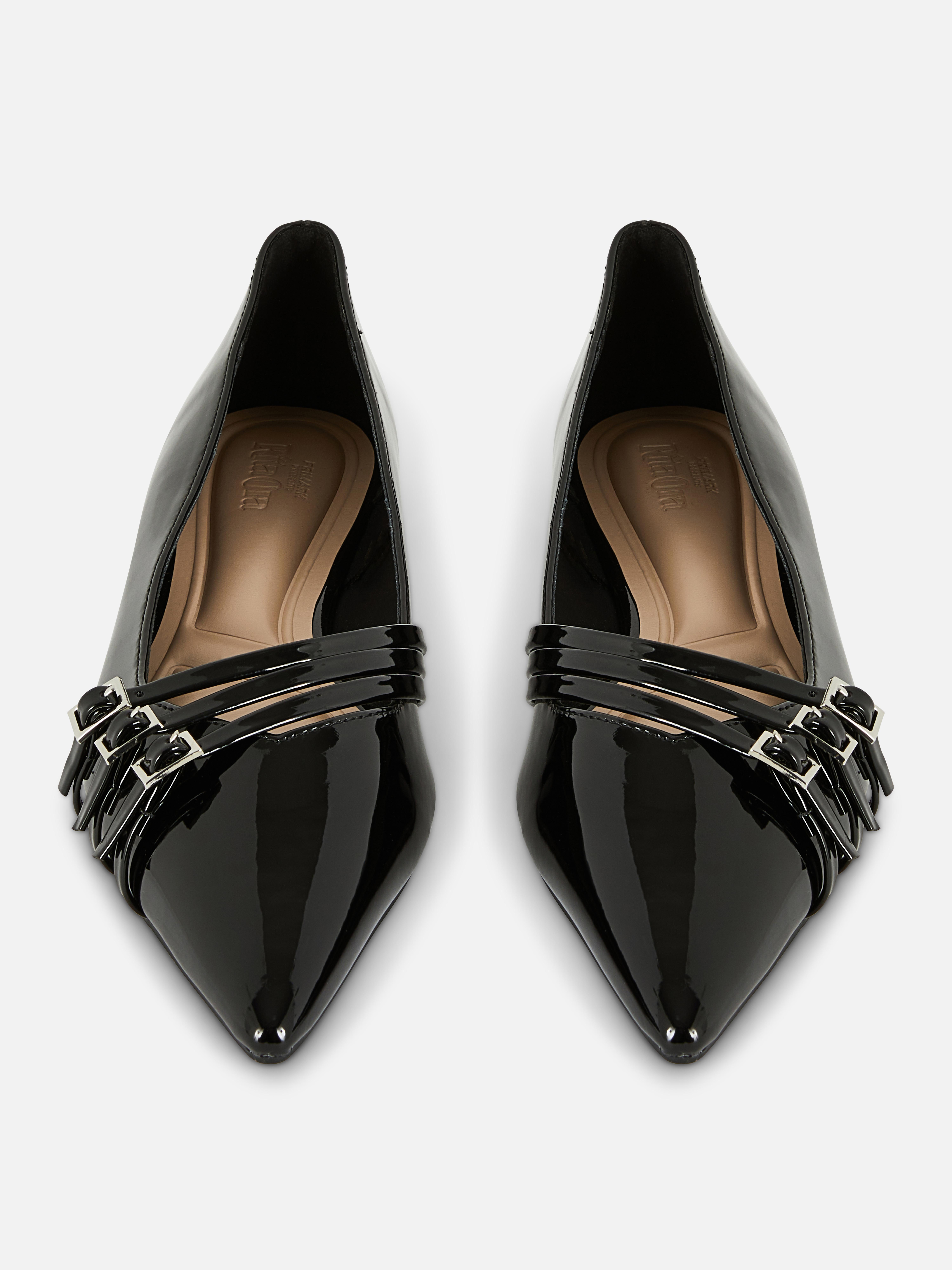 Rita Ora Pointed Buckle Ballet Flats