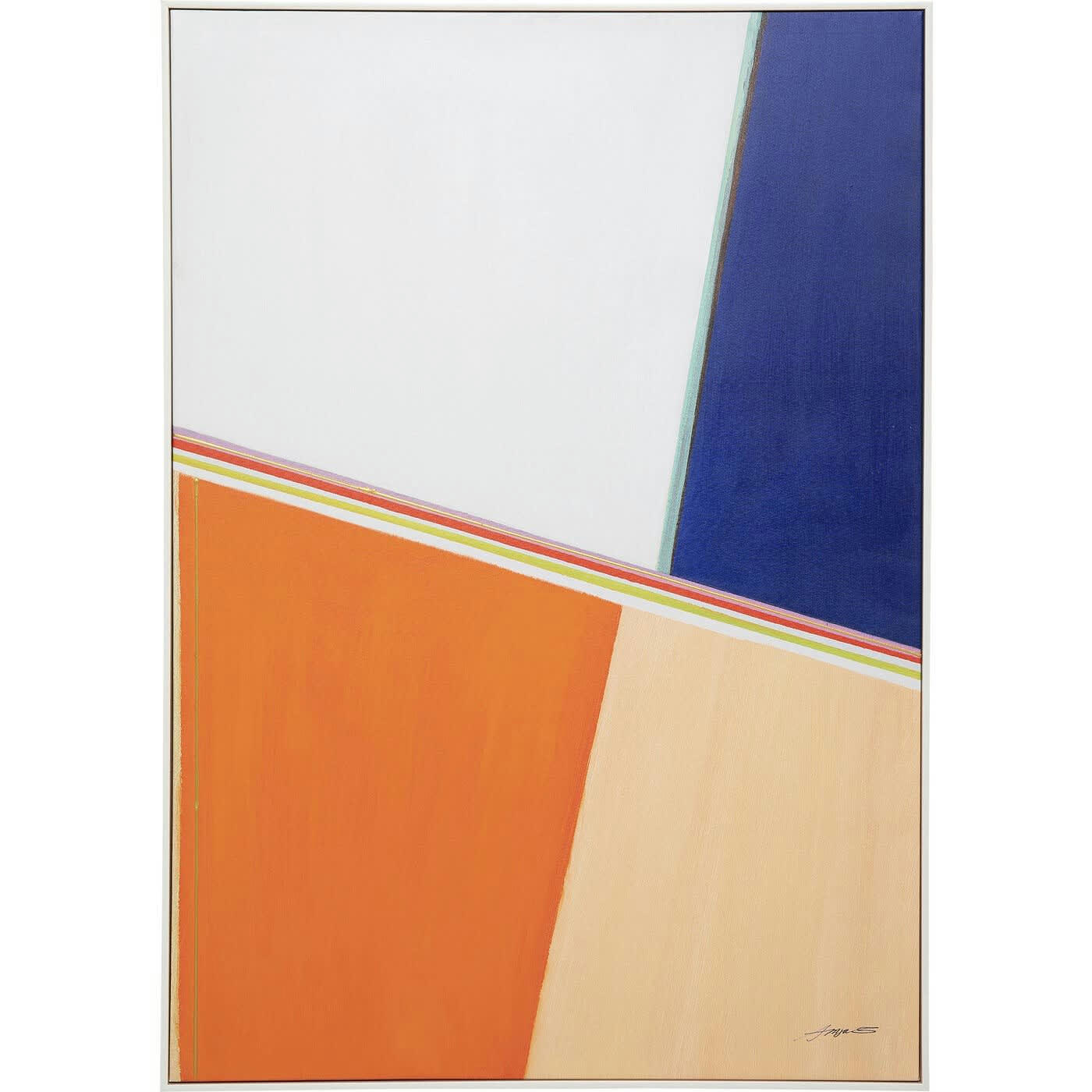 ABSTRACT SHAPES - Peinture Abstract Shapes orange et bleue 73x103cm Kare Design