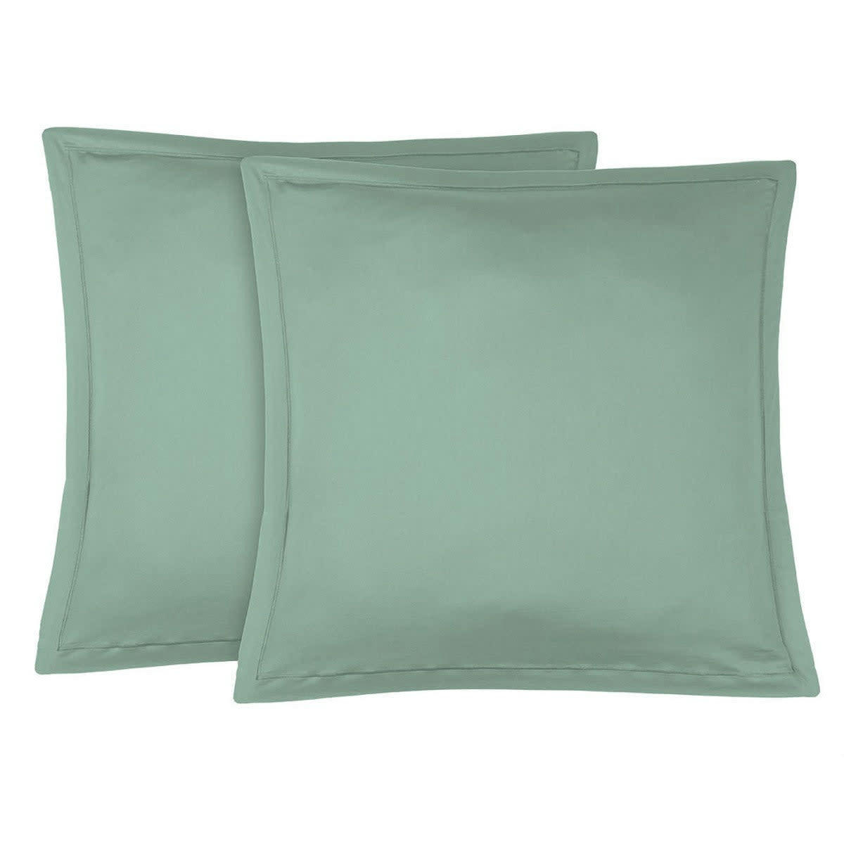 JULIA - Taie d'oreiller (x2) satin de coton  65x65 vert pistache