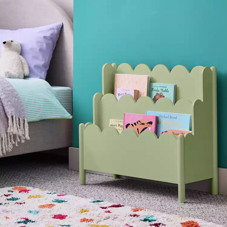 Habitat Kids Scalloped Book Storage - Sage Green