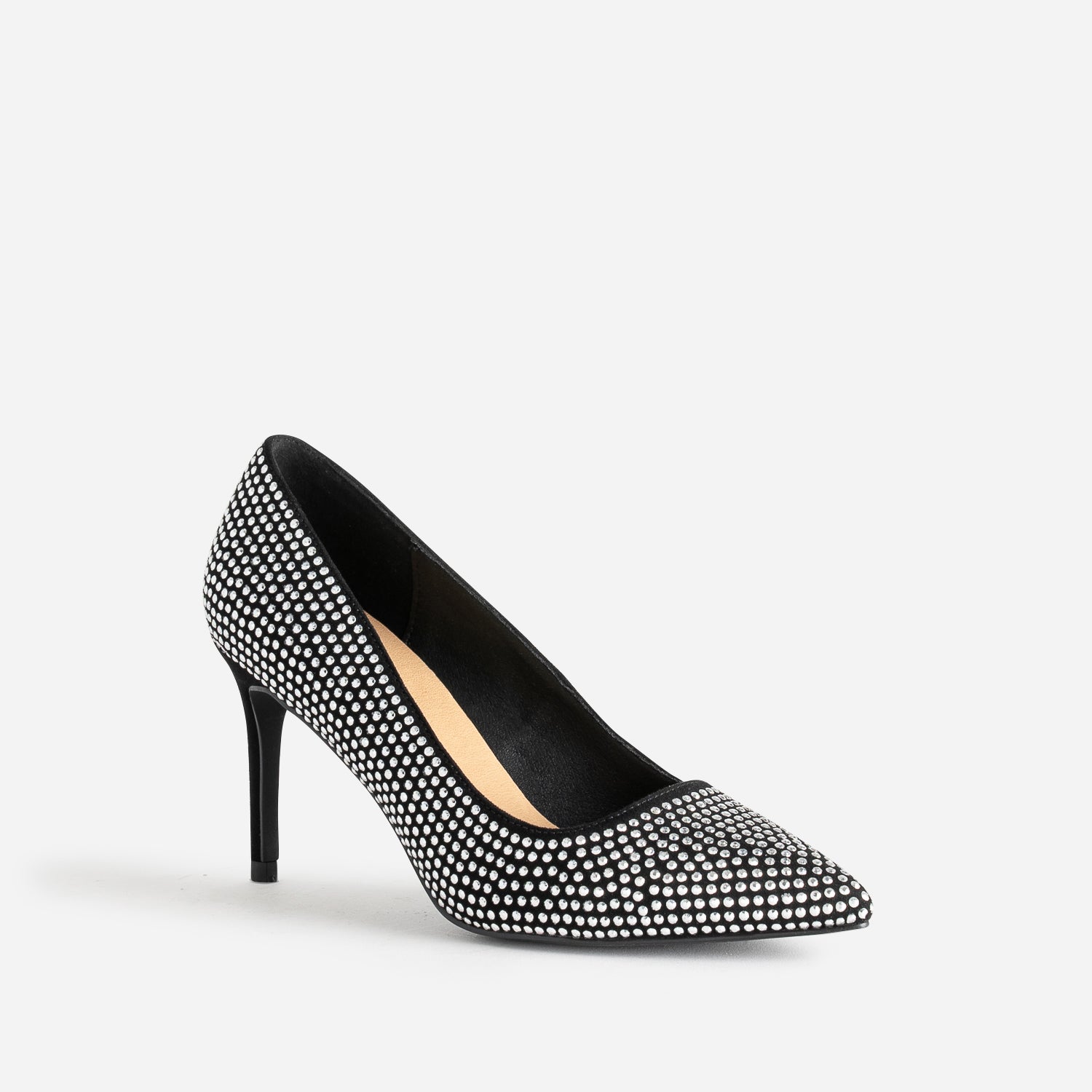 Escarpin stiletto TEXTO noir décor strass