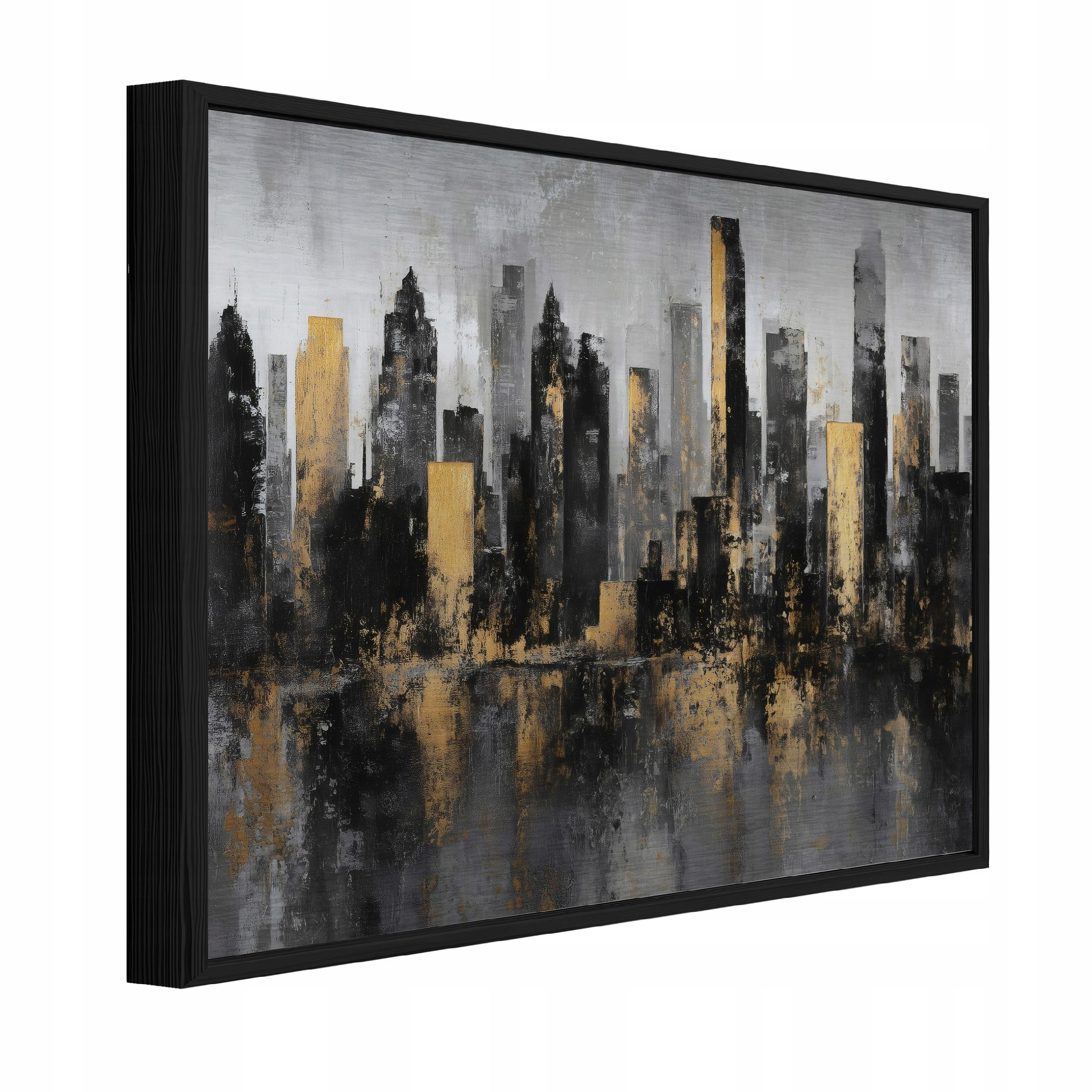 Obraz W Ramie Miasto Czarny Na Metalu Do Sypialni Salonu 120x80