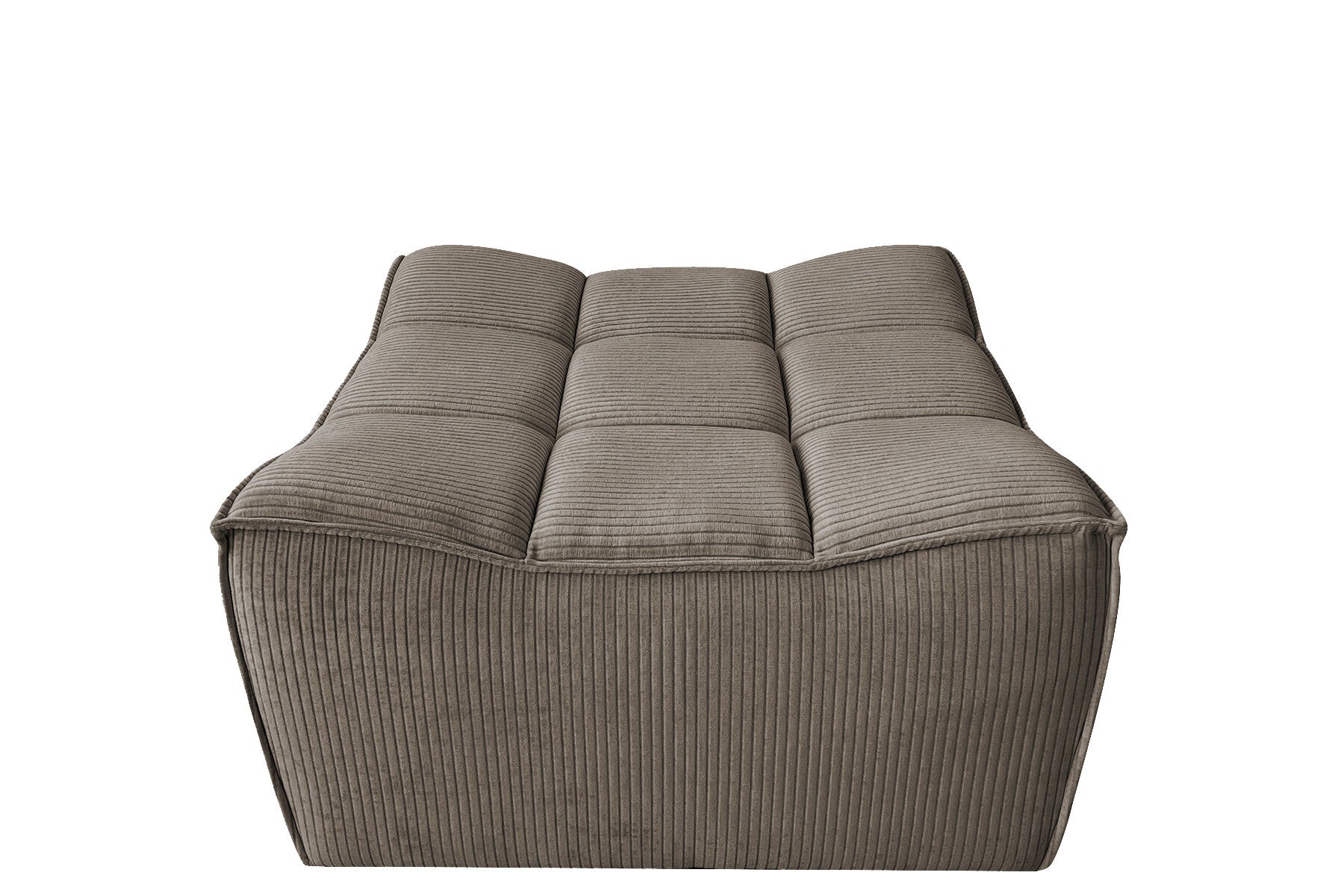 J-Line poef Grid - populierenhout schuim - donker taupe