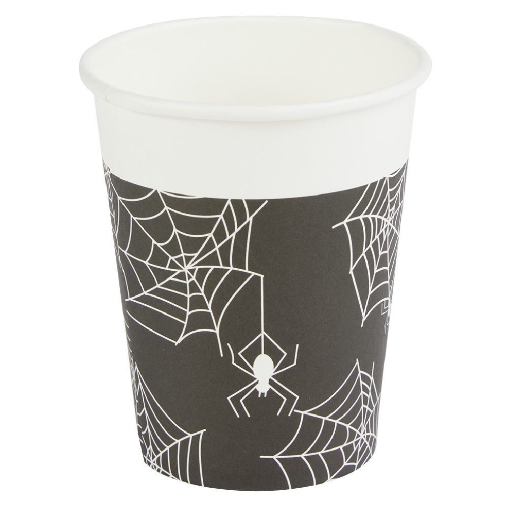 Gobelet carton Halloween motif araignée 25cl x10