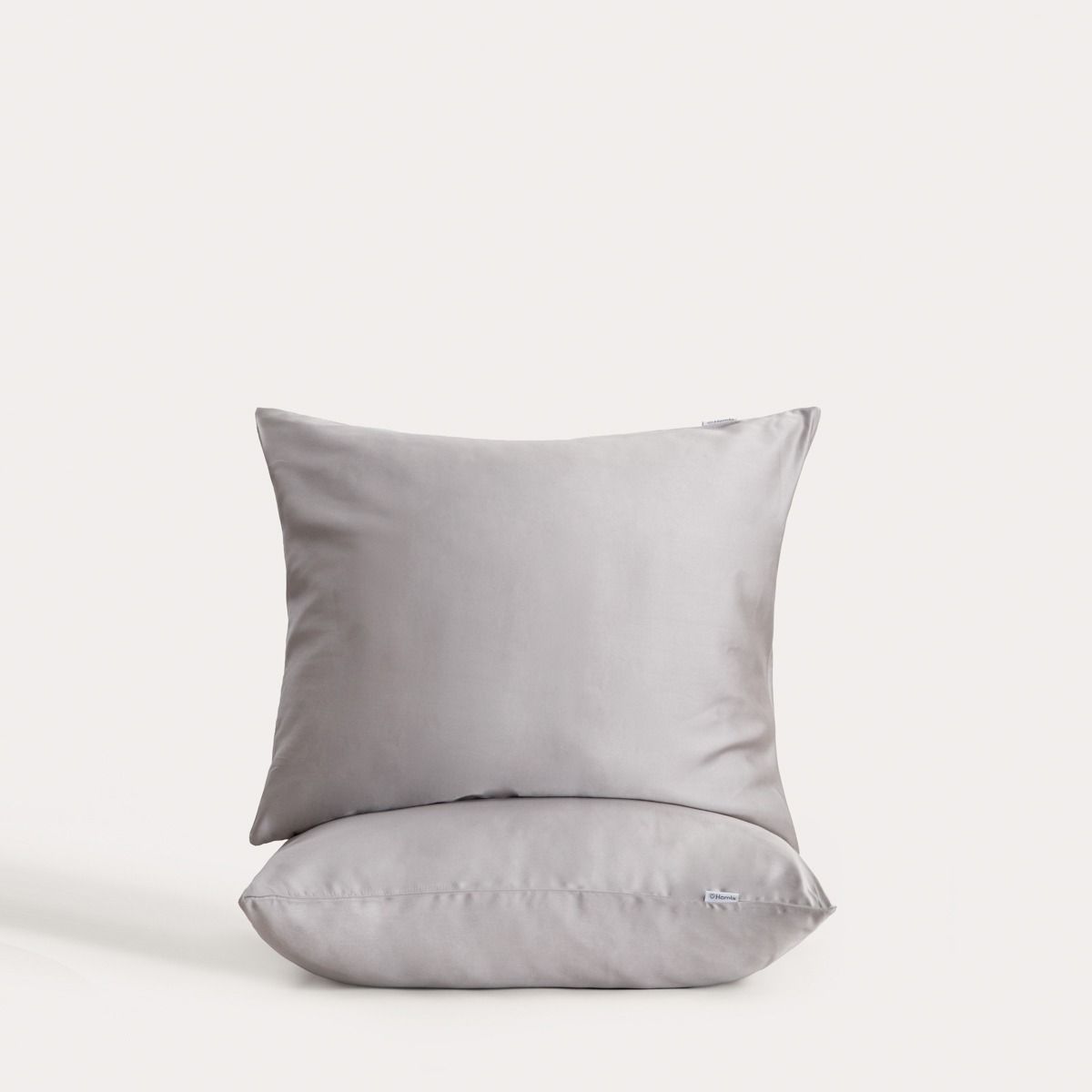 Zestaw dwóch poszewek BAMSA z satyny bambusowej szarych 2*50x60 cm