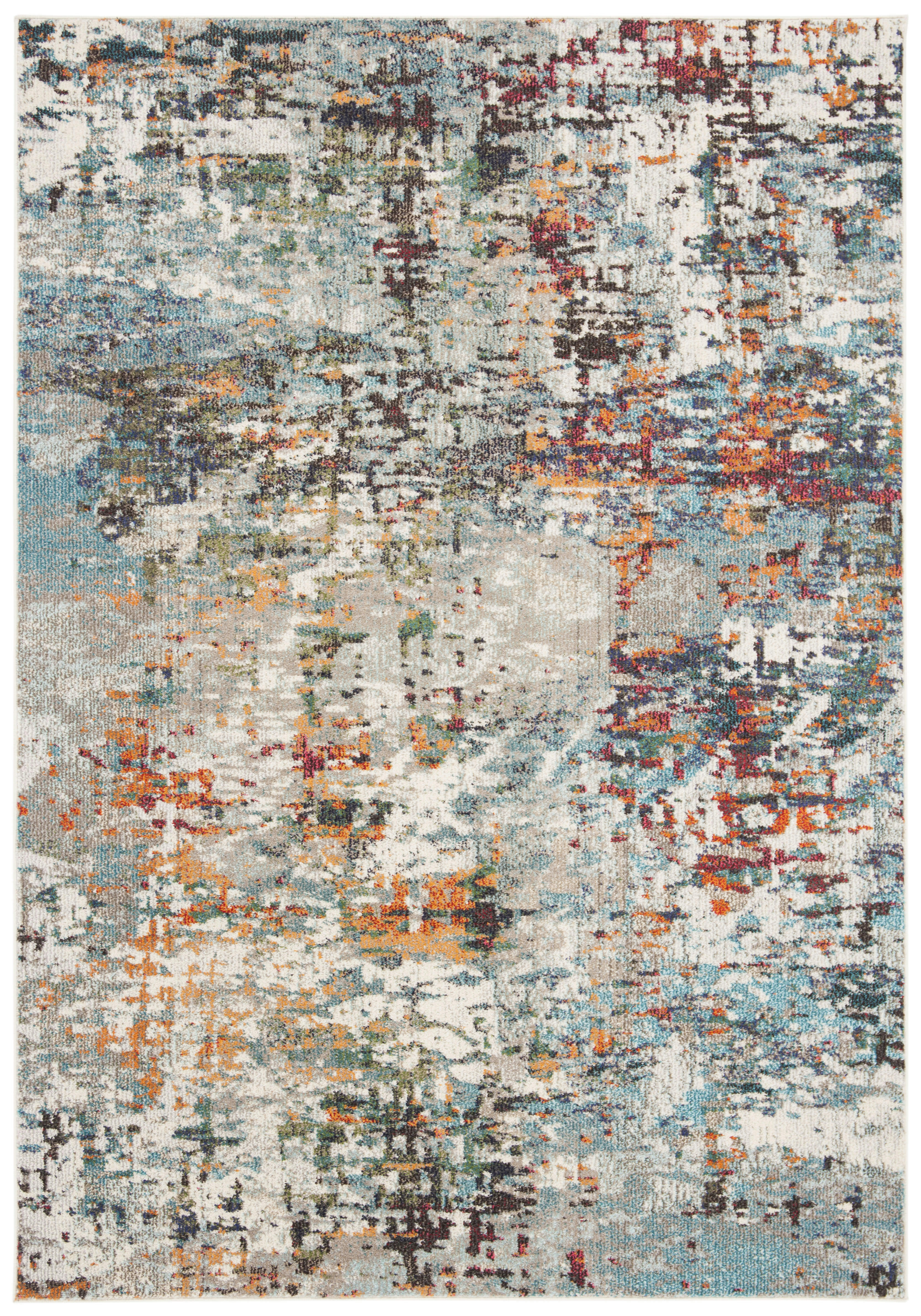 MADISON - Tapis de salon interieur en gris & bleu, 122 x 183 cm