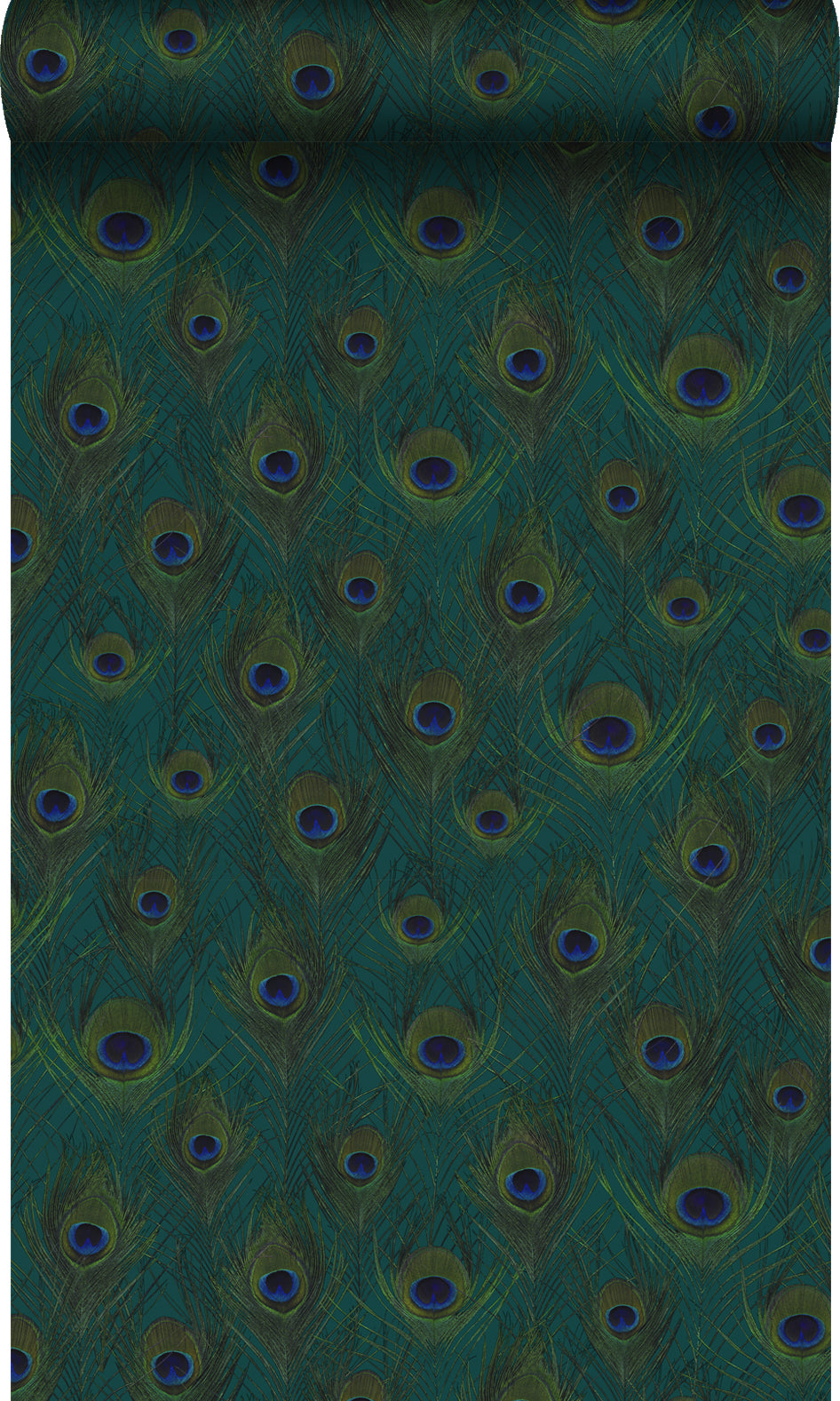 Origin Wallcoverings behang pauwenveren zeegroen - 53 cm x 10.05 m - 347764
