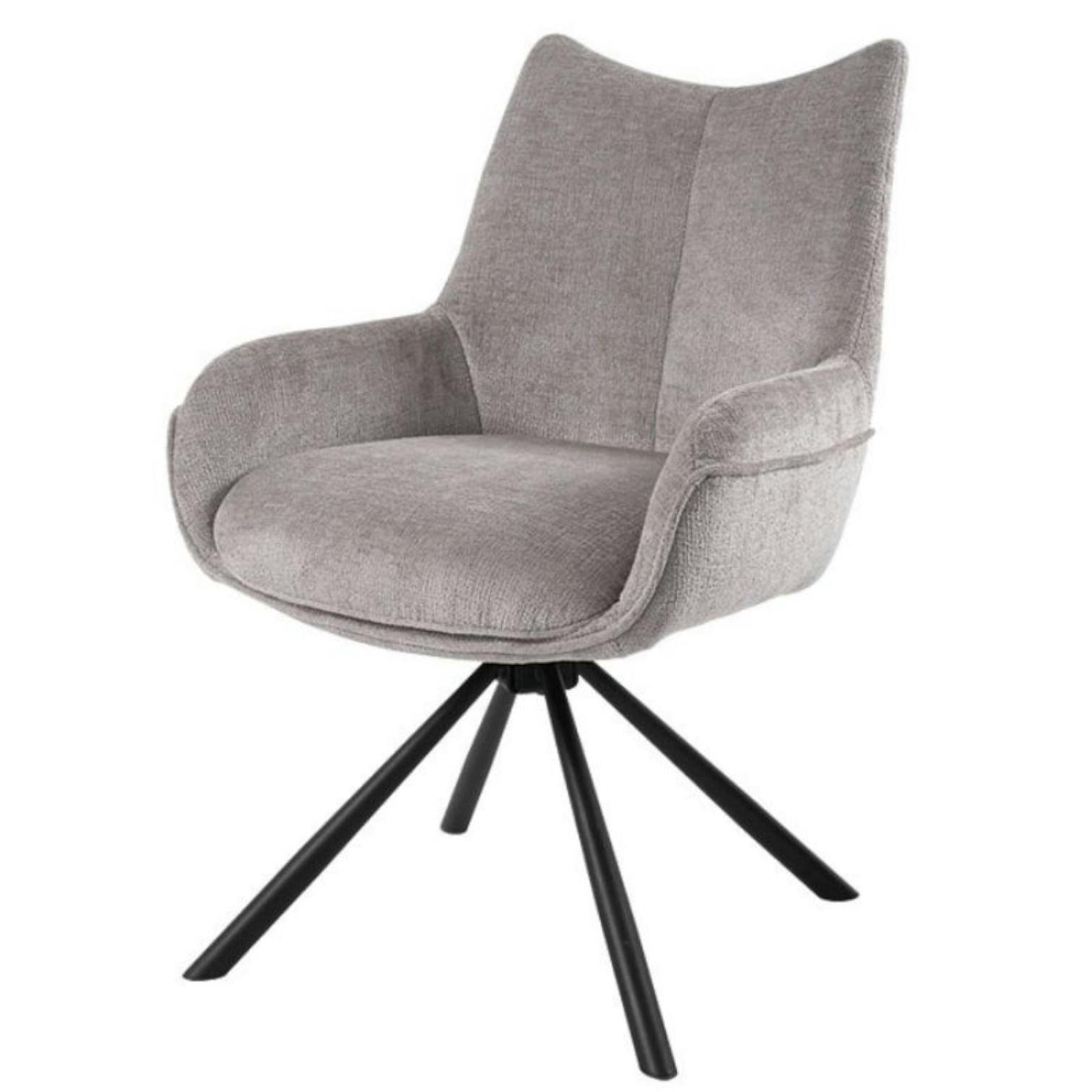 Chaise pivotante cendre à accoudoirs (lot de 2) IENA