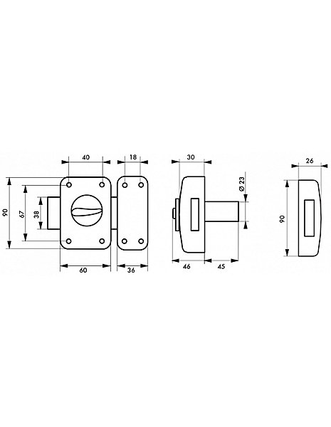 Lot de 30 verrous à bouton Corvette UNIKEY (achetez-en plusieurs, ouvrez avec la même clé), cylindre 45mm, 3 clés MV2 - THIRARD