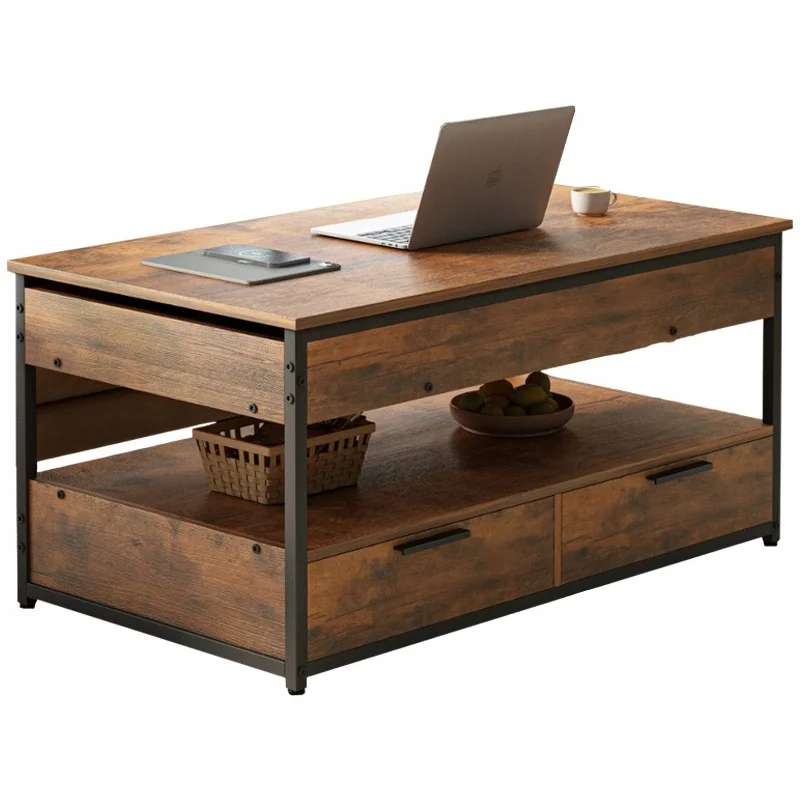 Stolik kawowy loft rozkładany szuflady 100 cm