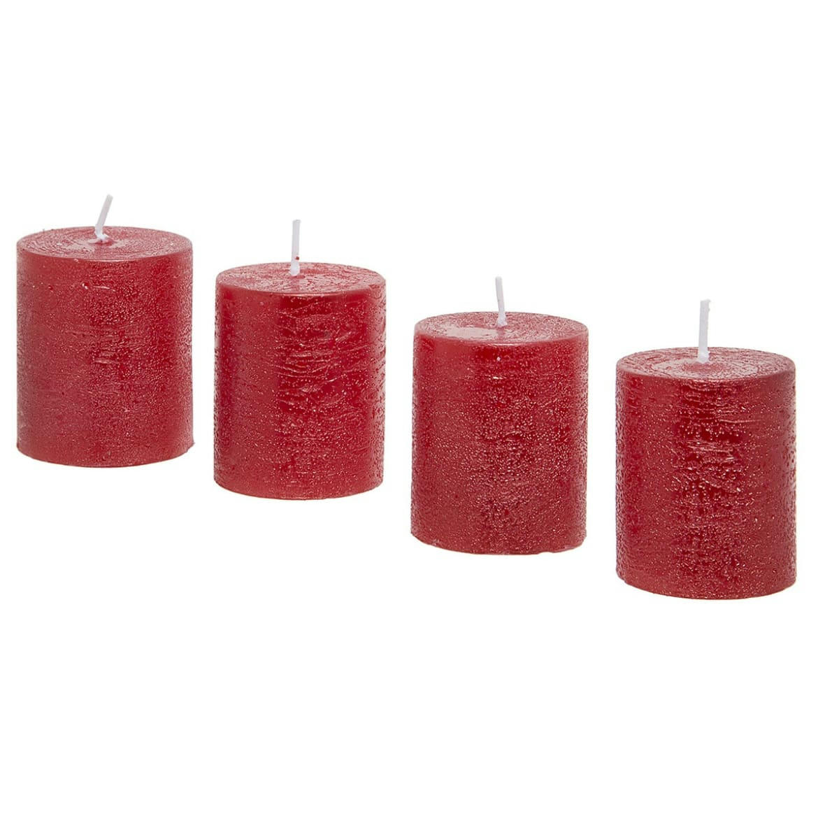 STRIPES - Coffret 4 bougies en paraffine rouge H5