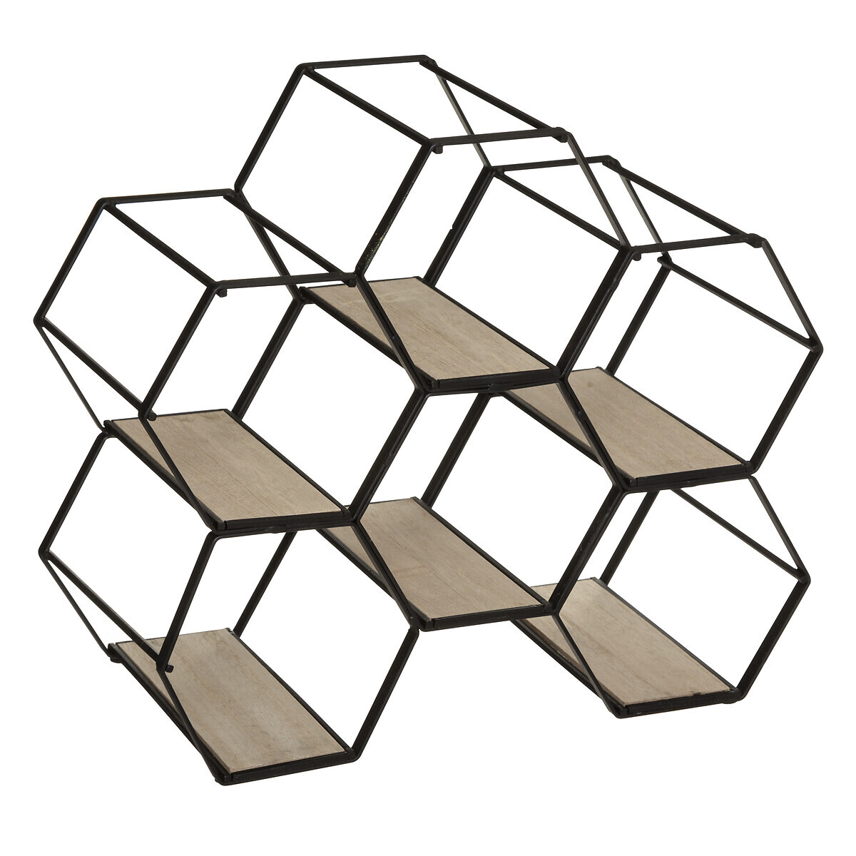 Bottle holder "Arty", metal Black, 6 bottles