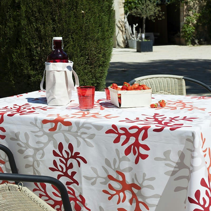 CORAIL - Nappe enduite carrée 120 x 120 cm rouge