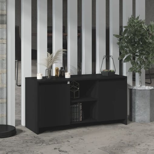 NNEVL TV Cabinet Black 102x37.5x52.5 cm Chipboard