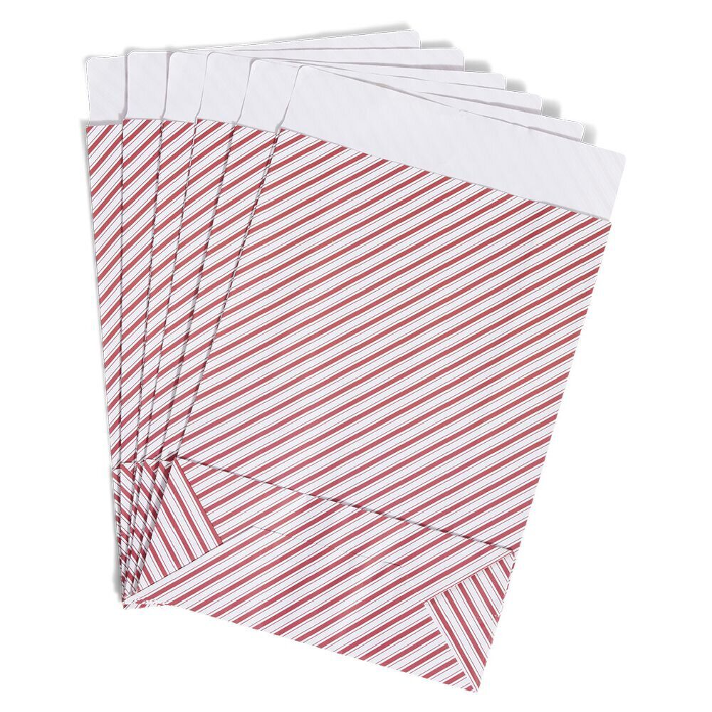 Enveloppe cadeau papier No&euml;l tradition rouge et blanc x6 - 20x8xH28cm