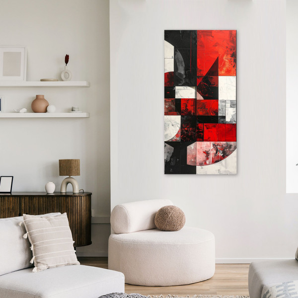 Obraz do salonu sypialni, Abstrakcja tekstura koła kształty czarno 40x80