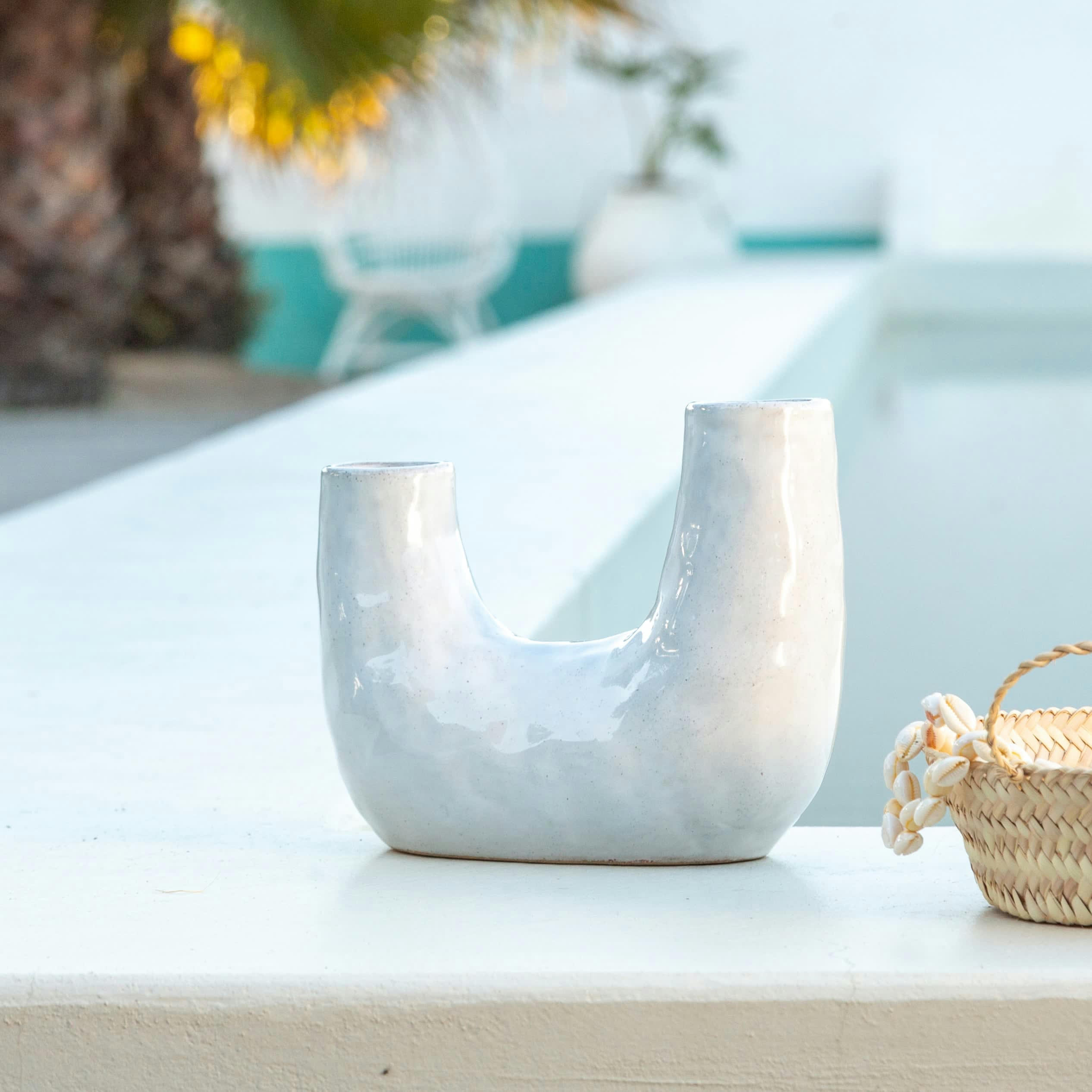 UDO - Vase en céramique U blanc