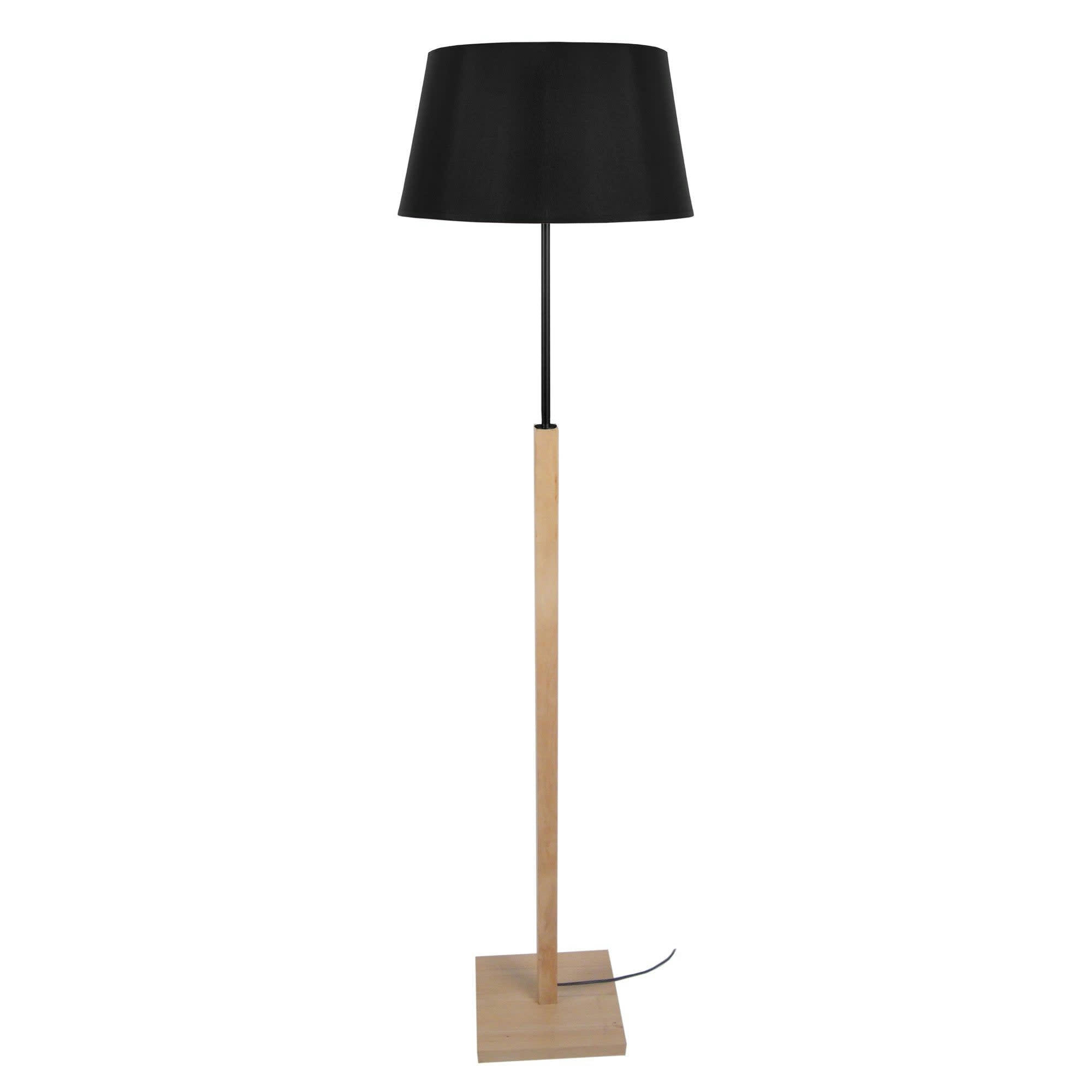 HOD B - Lampadaire bois naturel et noir